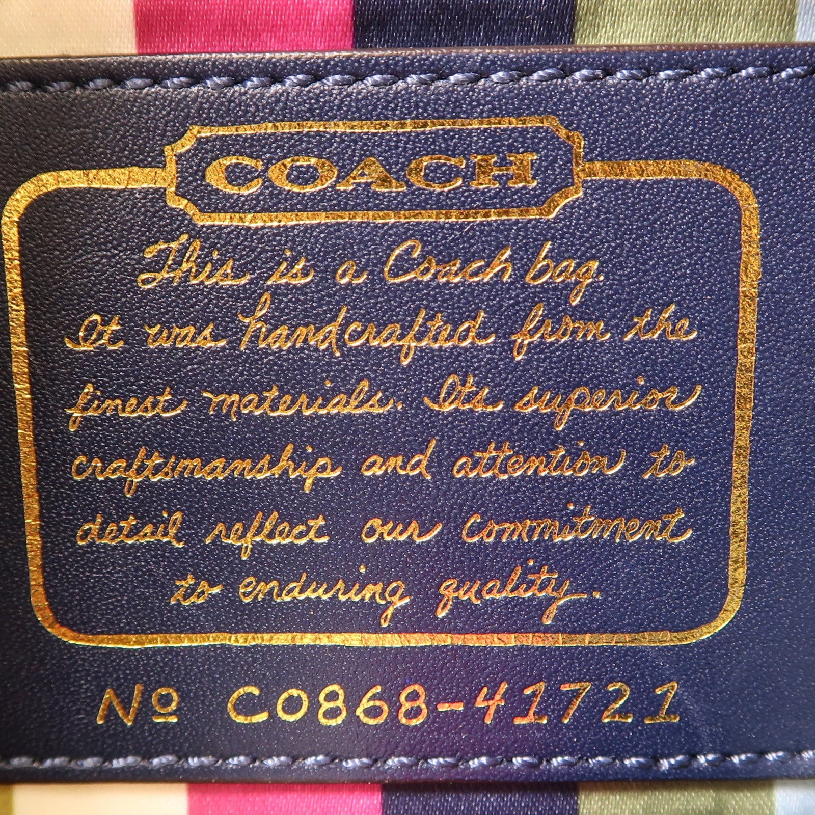 COACH GHW Hand Bag Canvas Blue