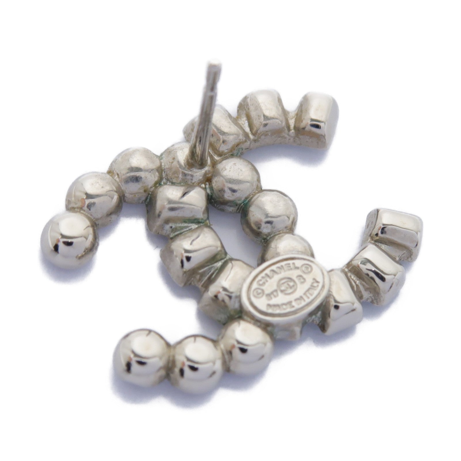 CHANEL 金屬Earrings耳環黑色/銀色