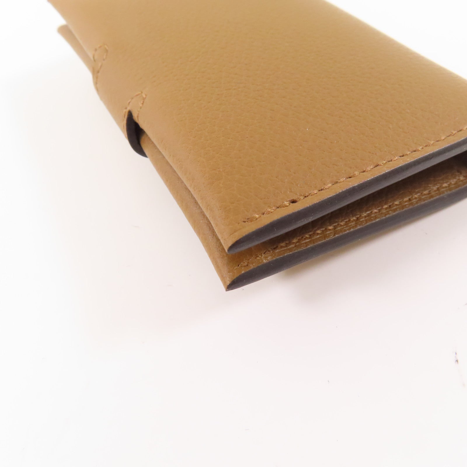 HERMES Evercolor皮革Porte-Cartes R.M.S Card Holder銀扣卡片套Alezan