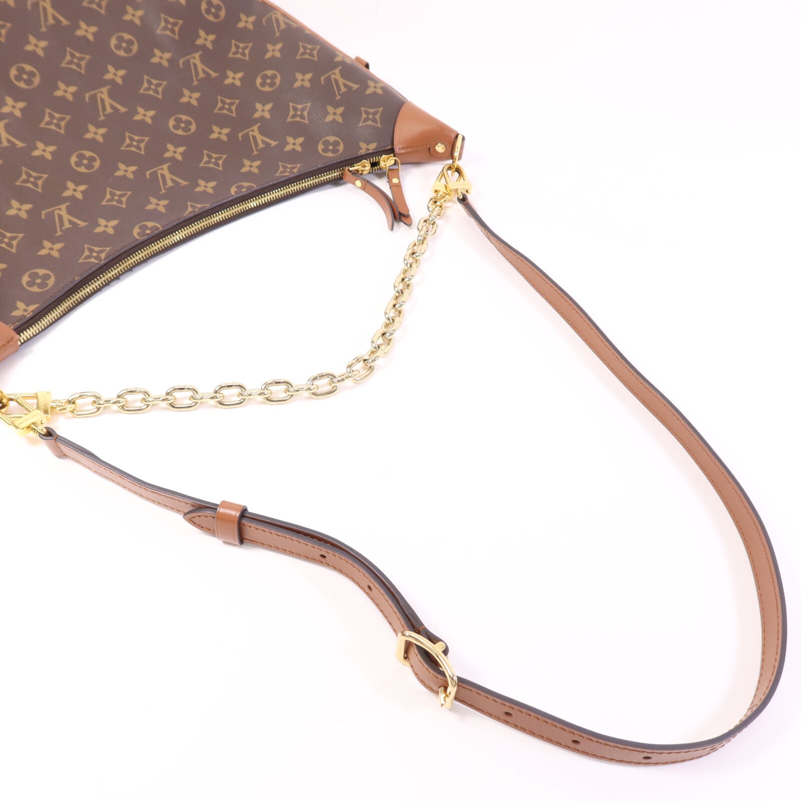 LOUIS VUITTON Monogram/Monogram Reverse Loop Hobo金扣手挽肩背兩用袋