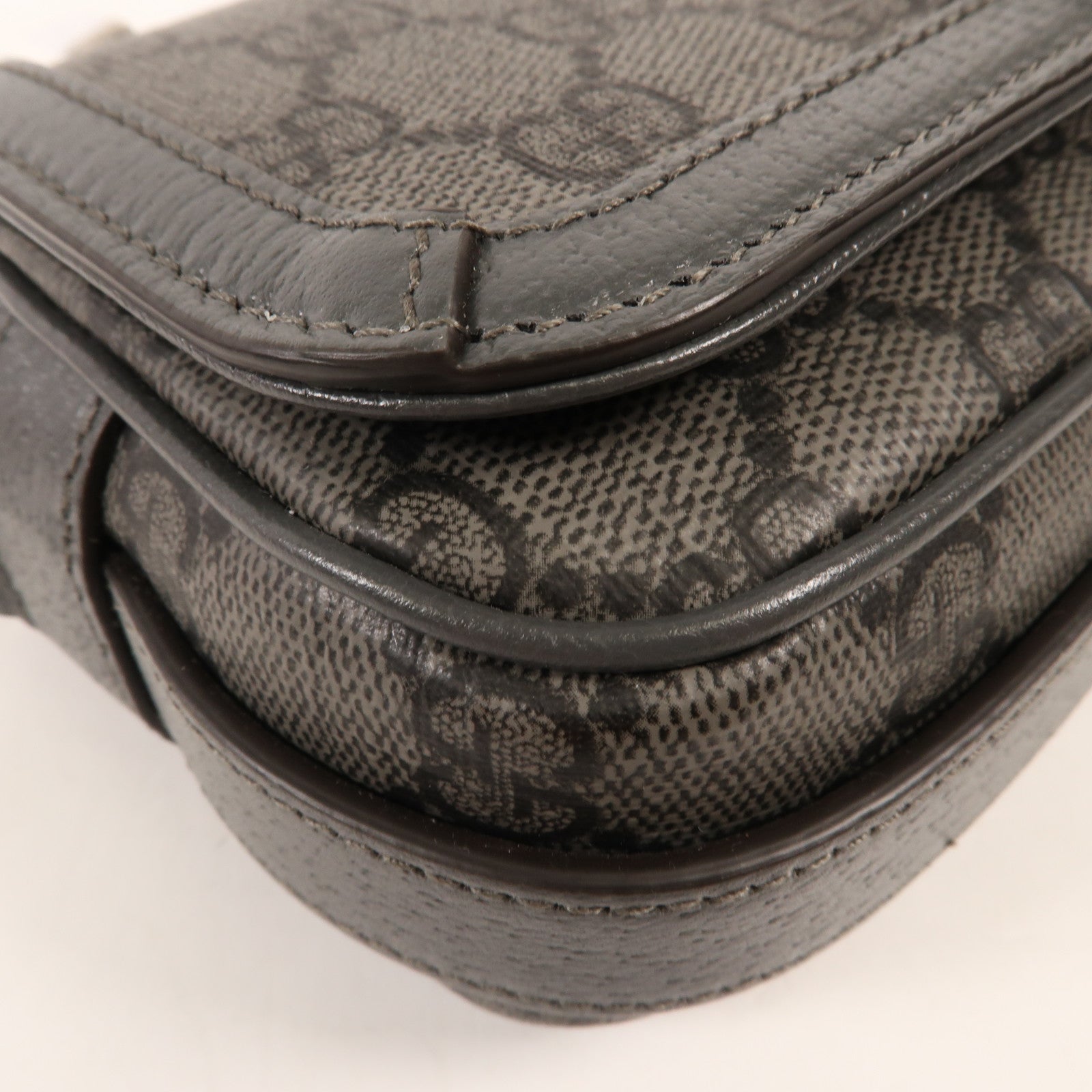 GUCCI 塗層帆布Ophidia Mini Bag銀扣肩背袋