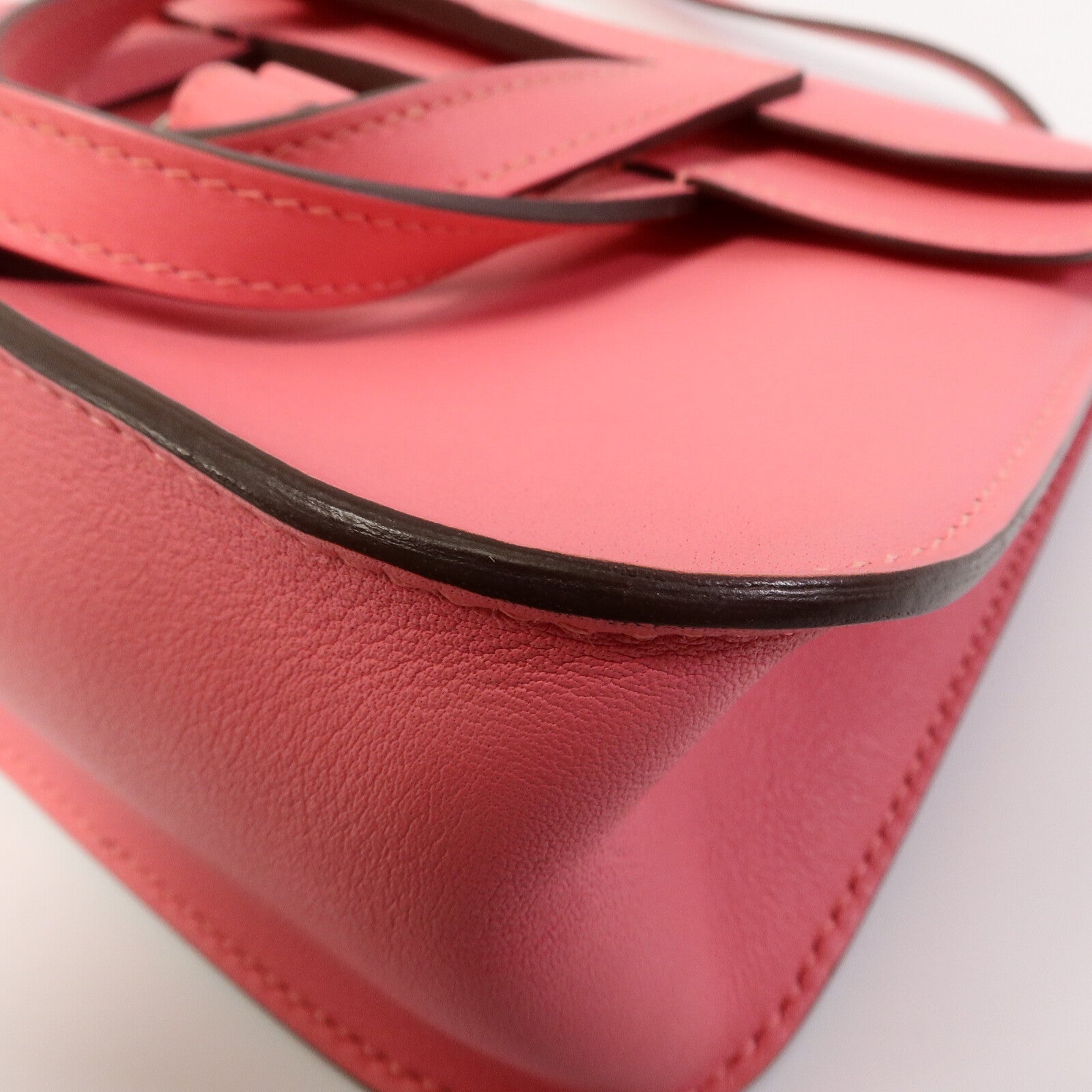 HERMES Swift皮革Mini Halzan手挽肩背兩用袋Rose Azalee
