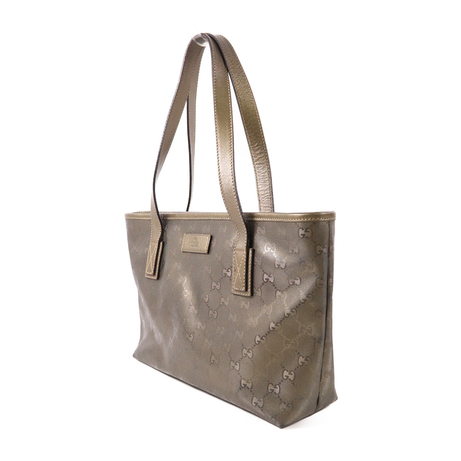 GUCCI Tote Bag Coated Canvas Khaki
