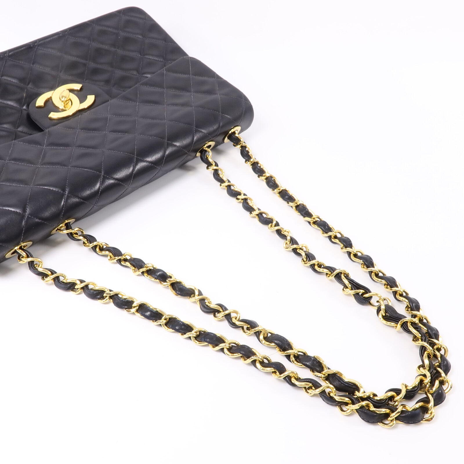 CHANEL 羊皮皮革Vintage Classic Flap鏈帶手挽肩背兩用袋