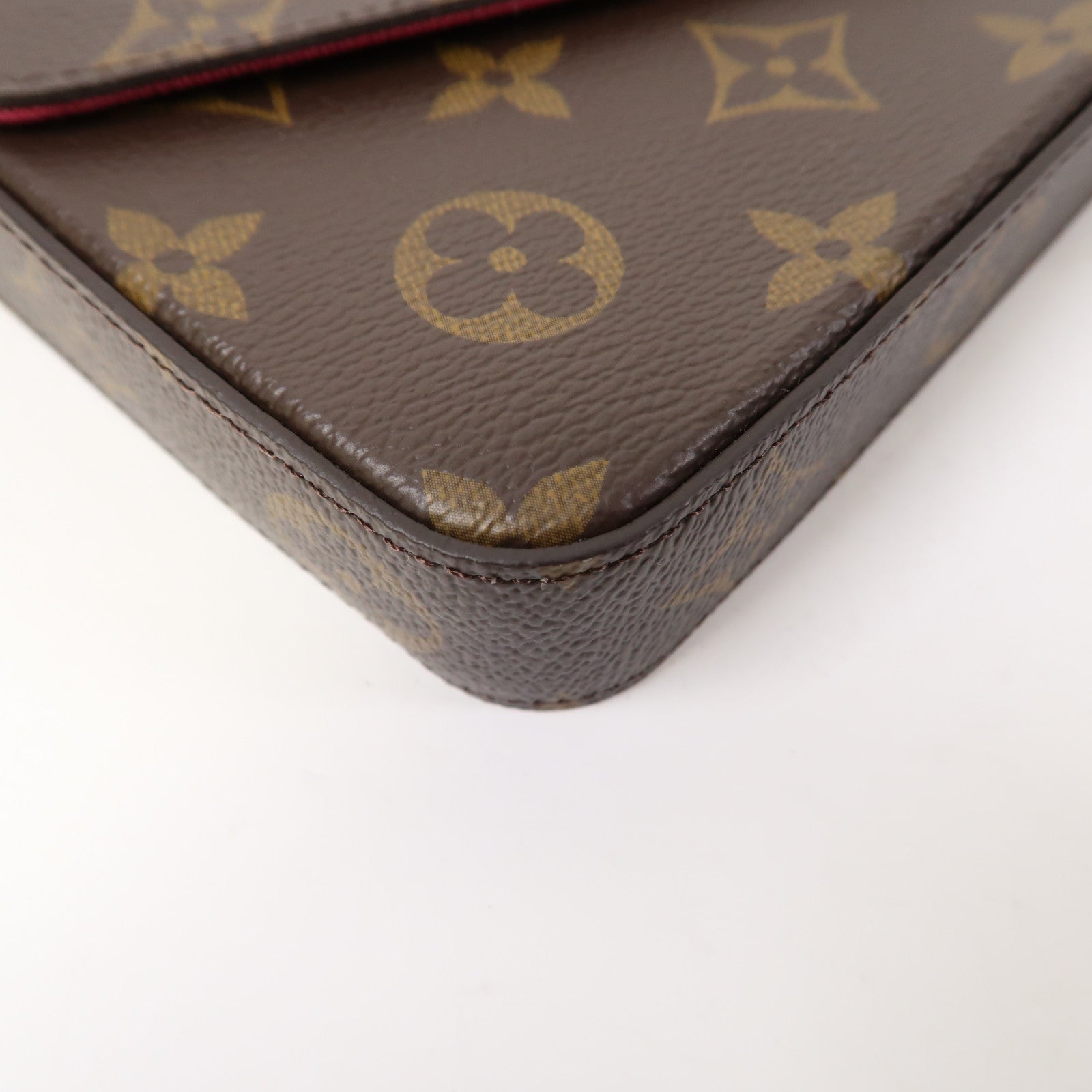 LOUIS VUITTON Monogram Pochette Felicie金扣鏈帶肩背袋啡色