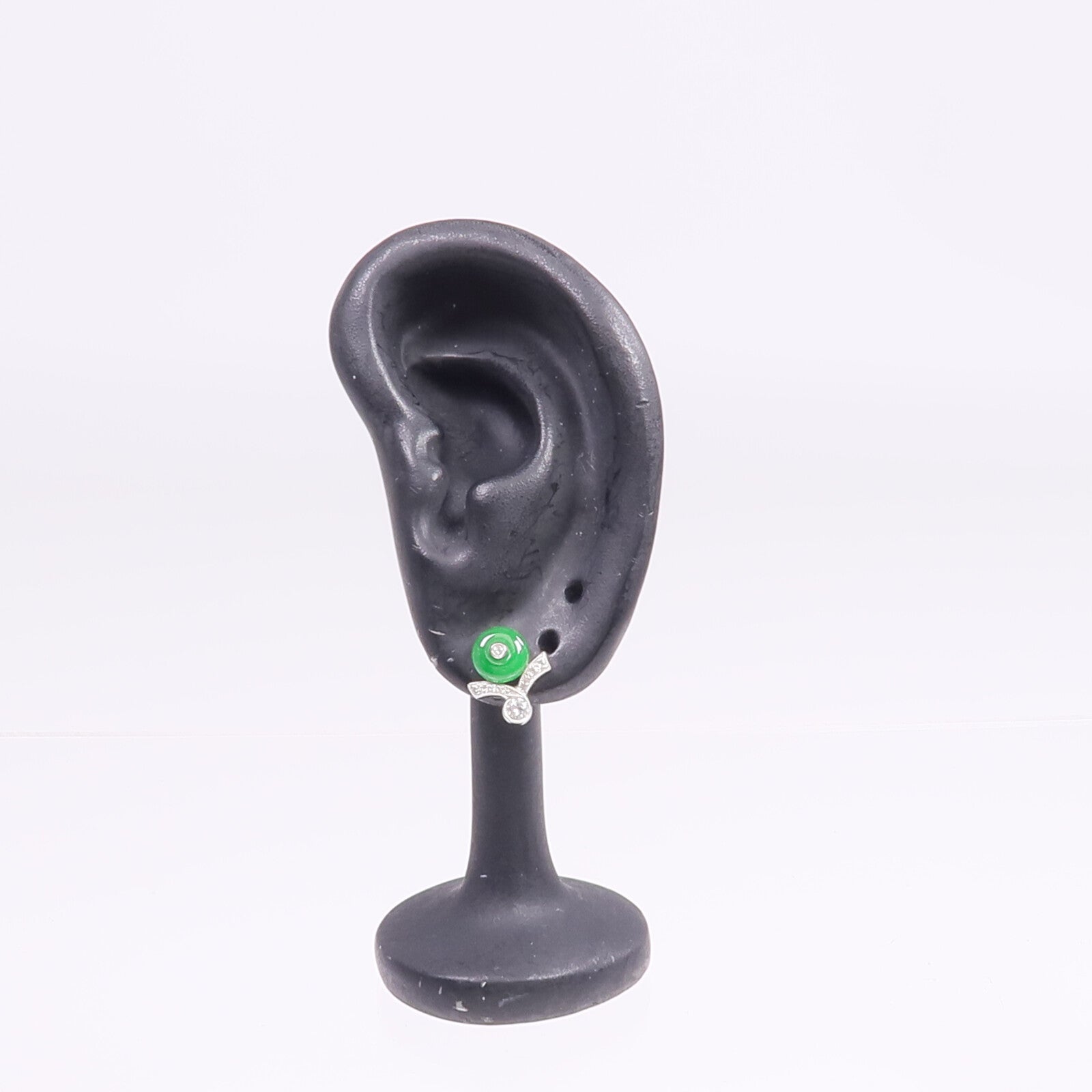 JEWELRY 18K白金Jade Diamond Earrings翡翠/鑽石耳環