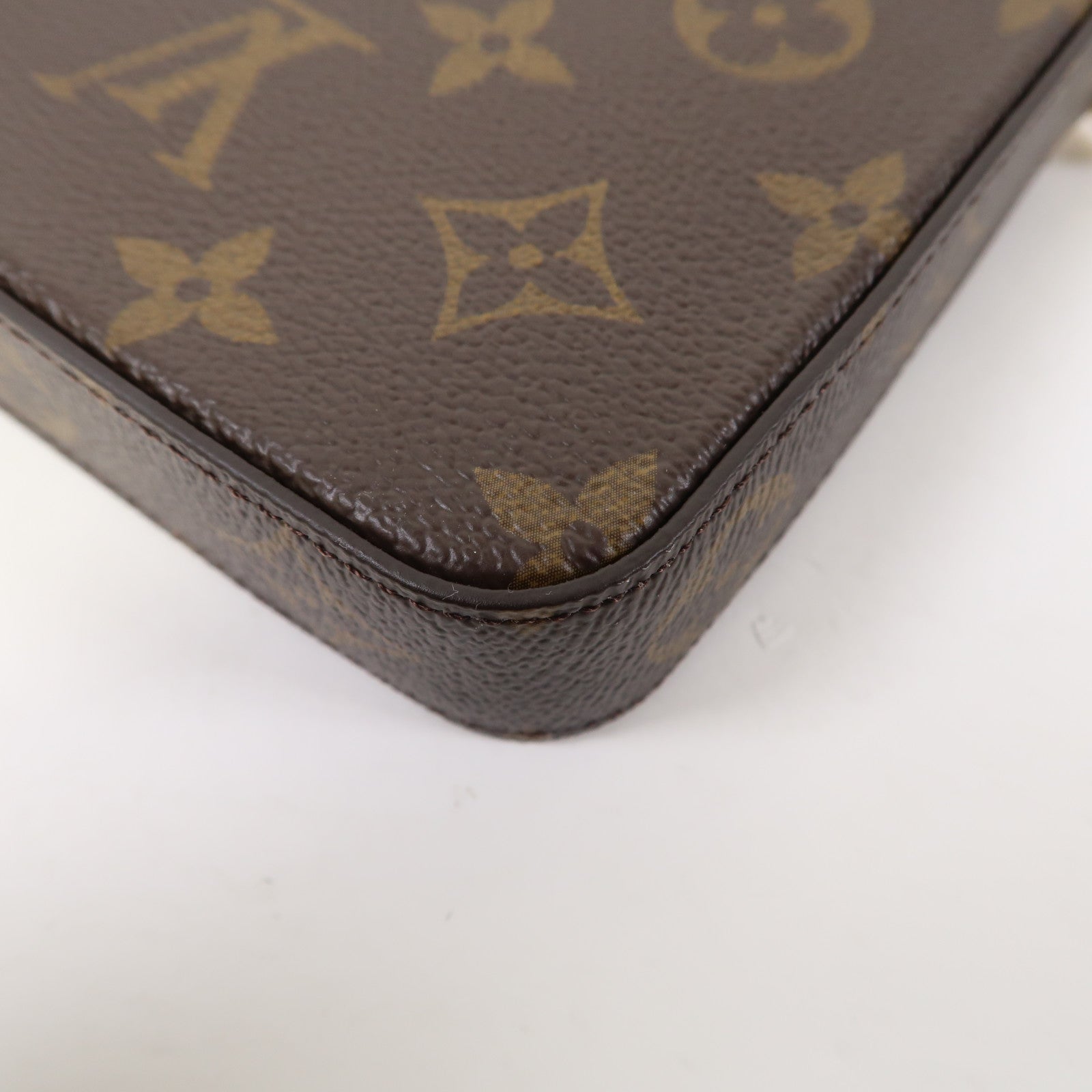 LOUIS VUITTON Monogram Pochette Felicie金扣鏈帶肩背袋啡色
