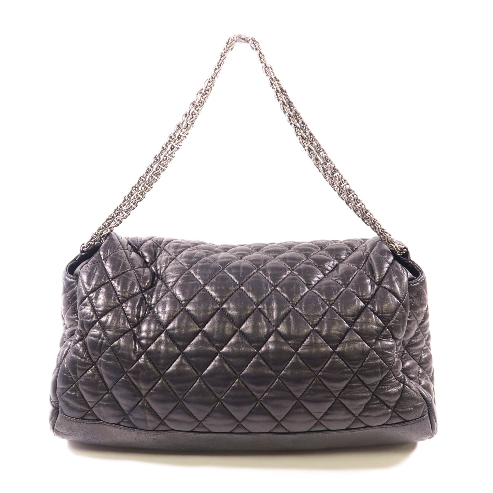 CHANEL 羊皮皮革Shoulder Bag銀扣鏈帶肩背袋