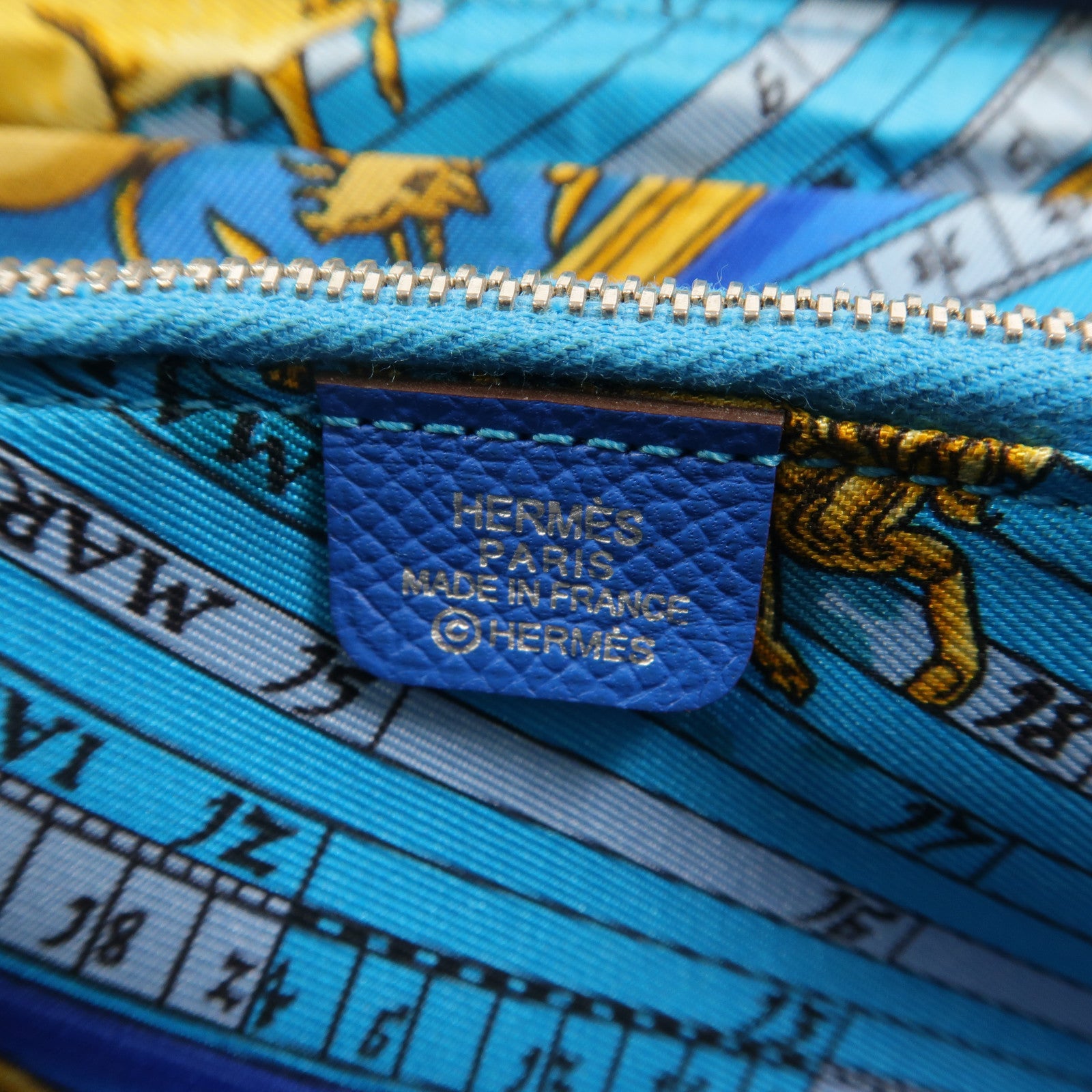 HERMES Epsom皮革Slik in Long Wallet長錢包Bleu Hydra