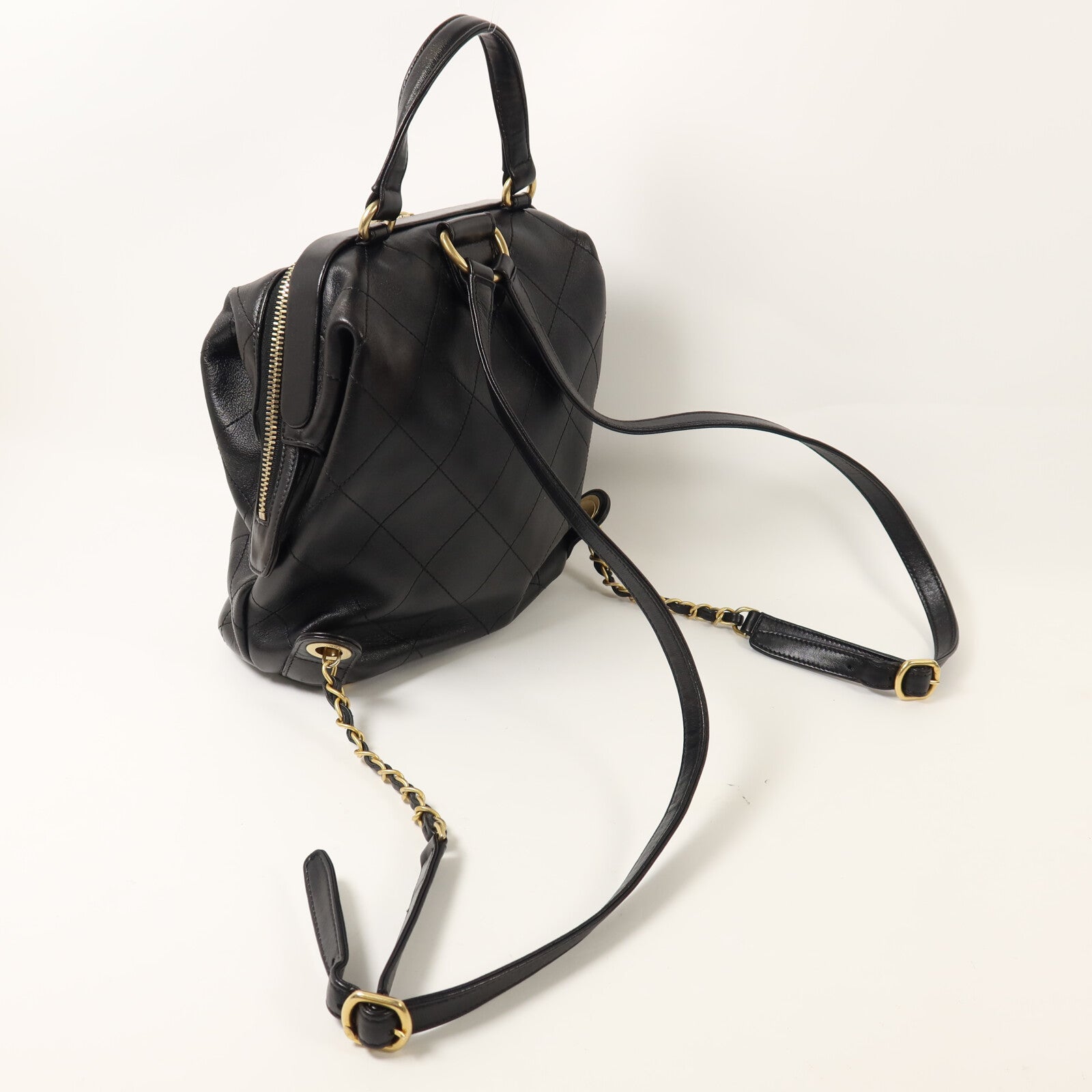 CHANEL 羊皮皮革Shoulder Bag鏈帶背包