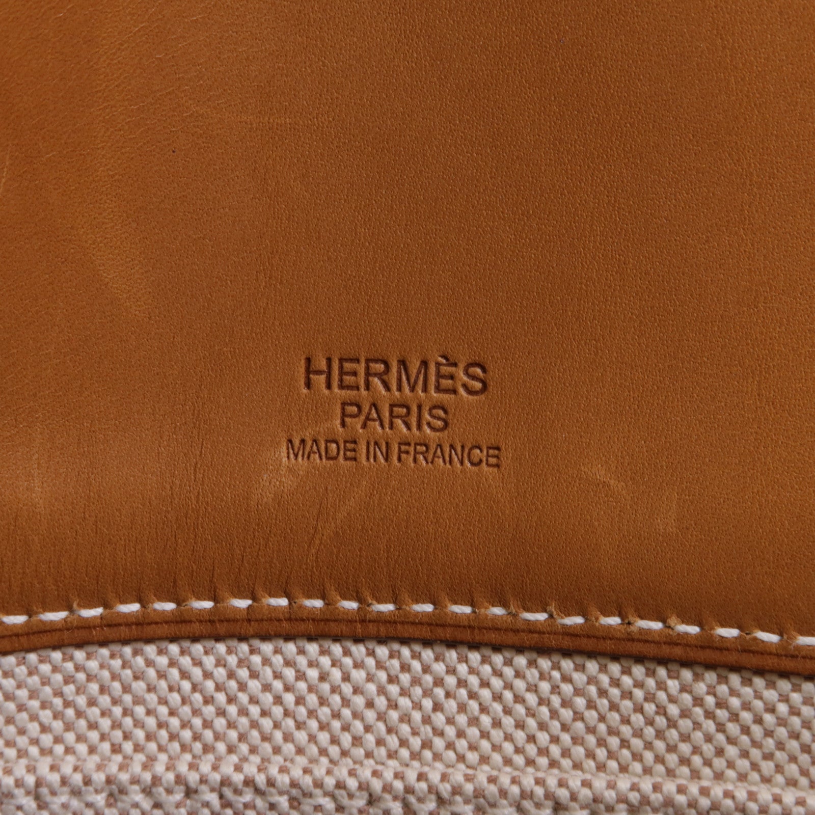HERMES 帆布/皮革Sac Sillage金扣肩背袋Beige/Gold