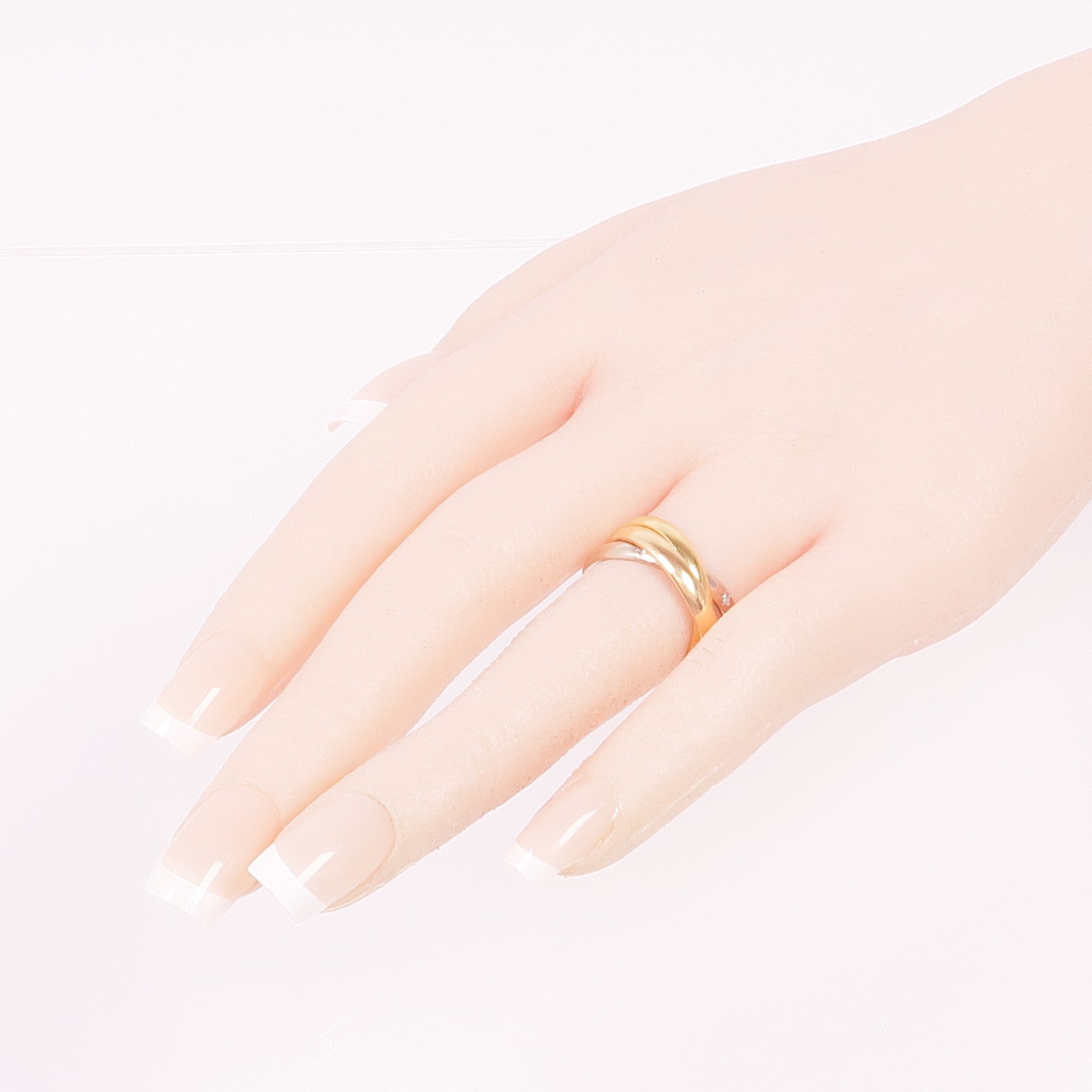 CARTIER 18K黃金/白金/玫瑰金Trinity Ring鑽石戒指Cartier#55/US#7.25