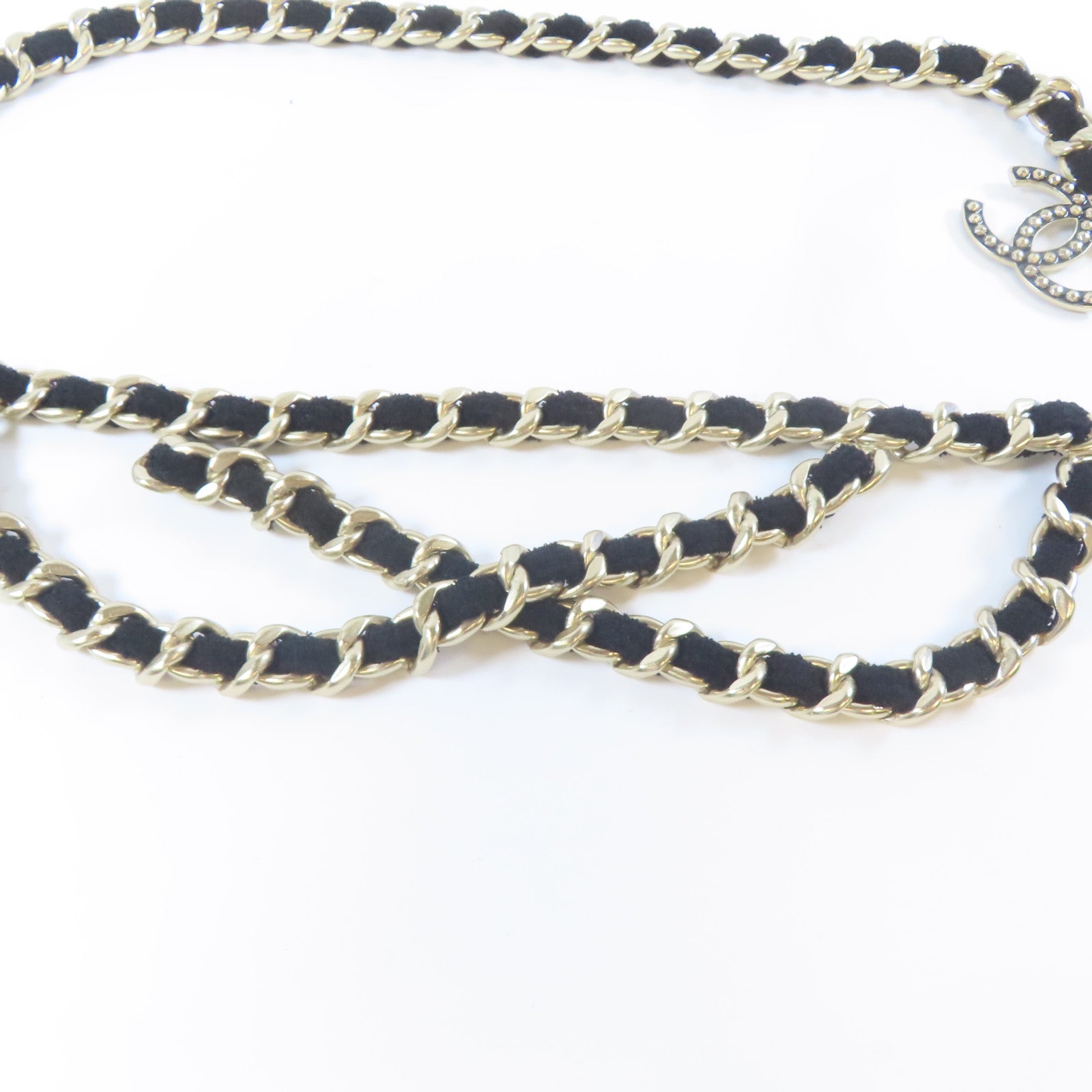 CHANEL 【激減優惠】金屬Chain Belt腰帶黑色/金色