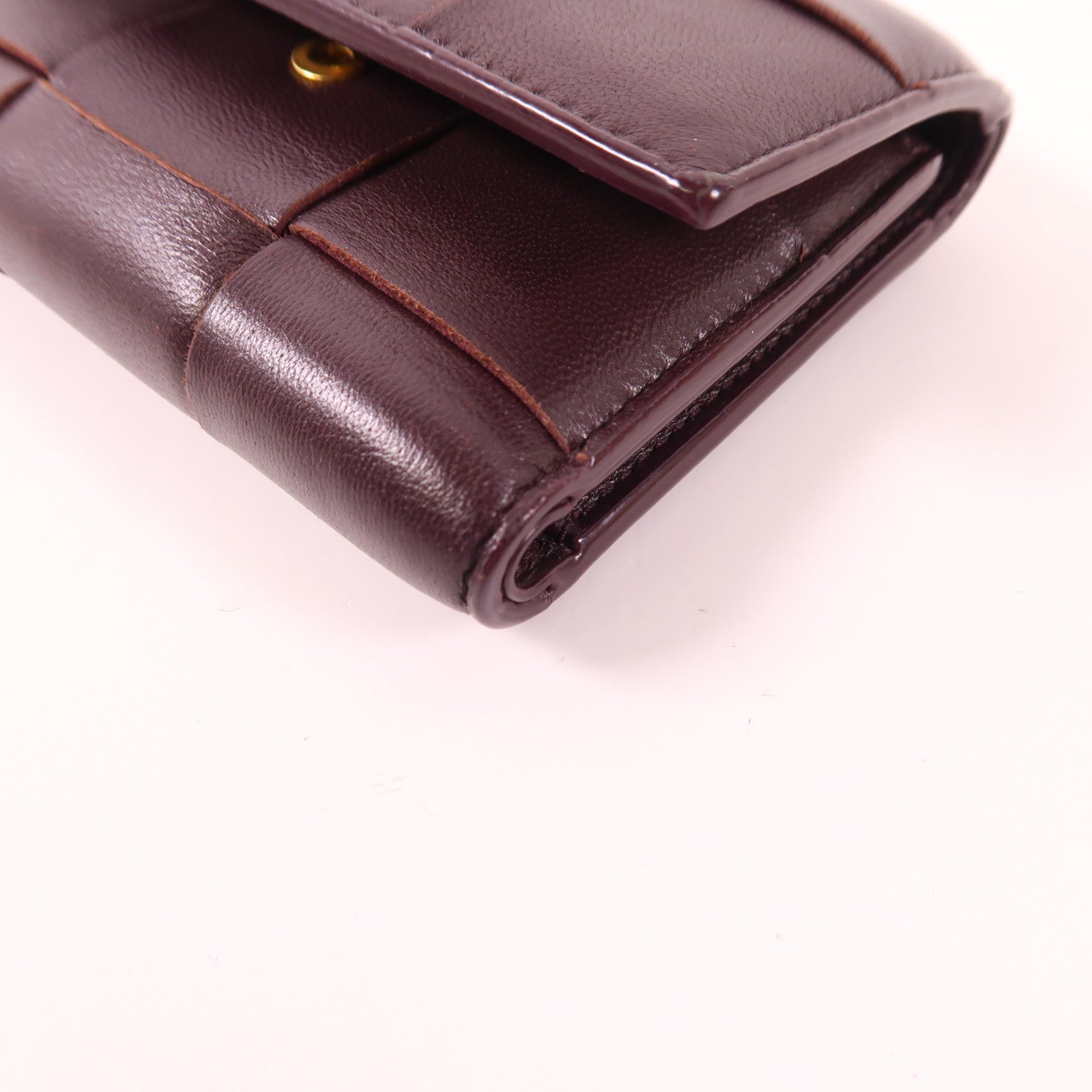 BOTTEGA VENETA 【激減優惠】牛皮皮革Trifold Wallet金扣錢包