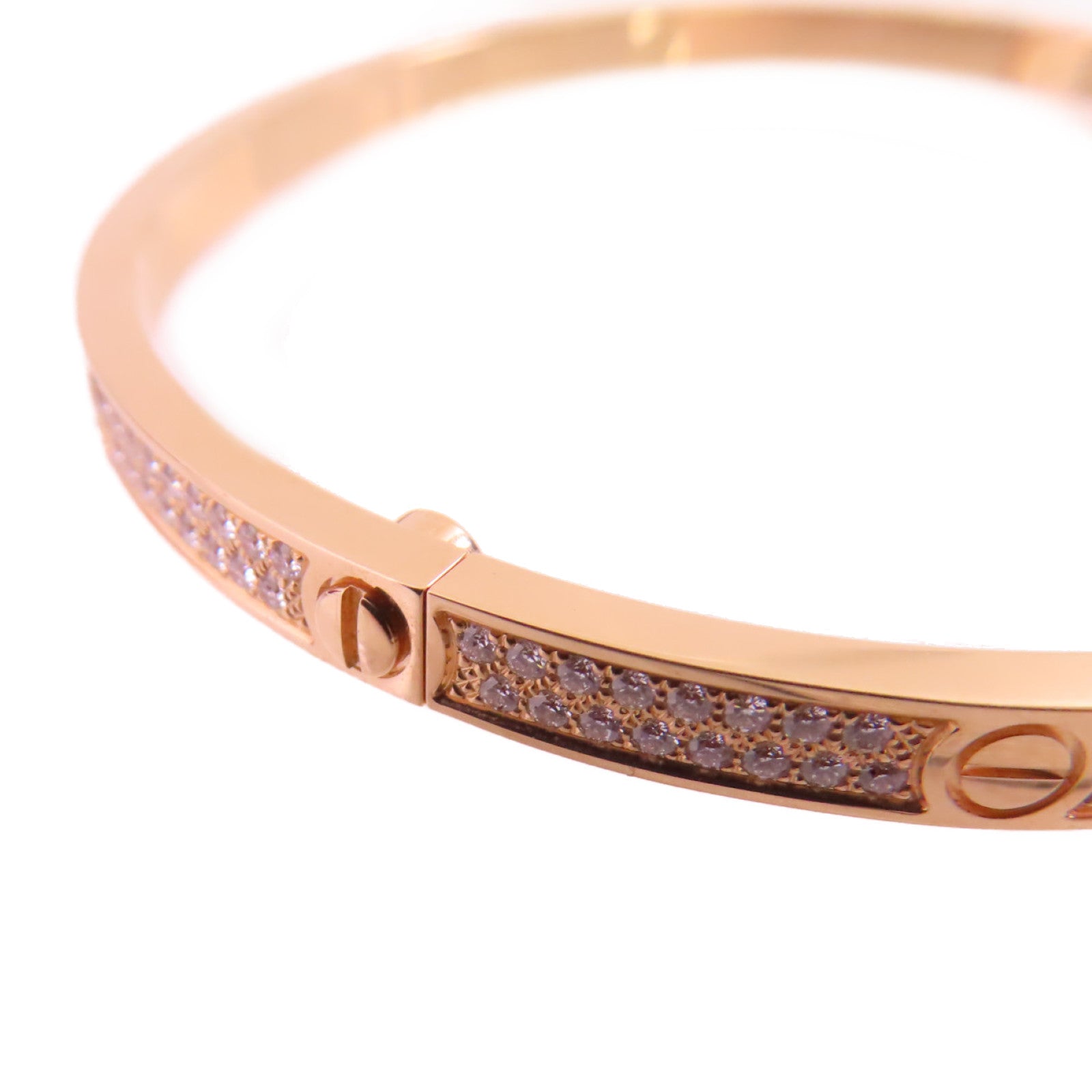 CARTIER 18K玫瑰金/鑽石Diamond Love Blaceret手鏈金色#18