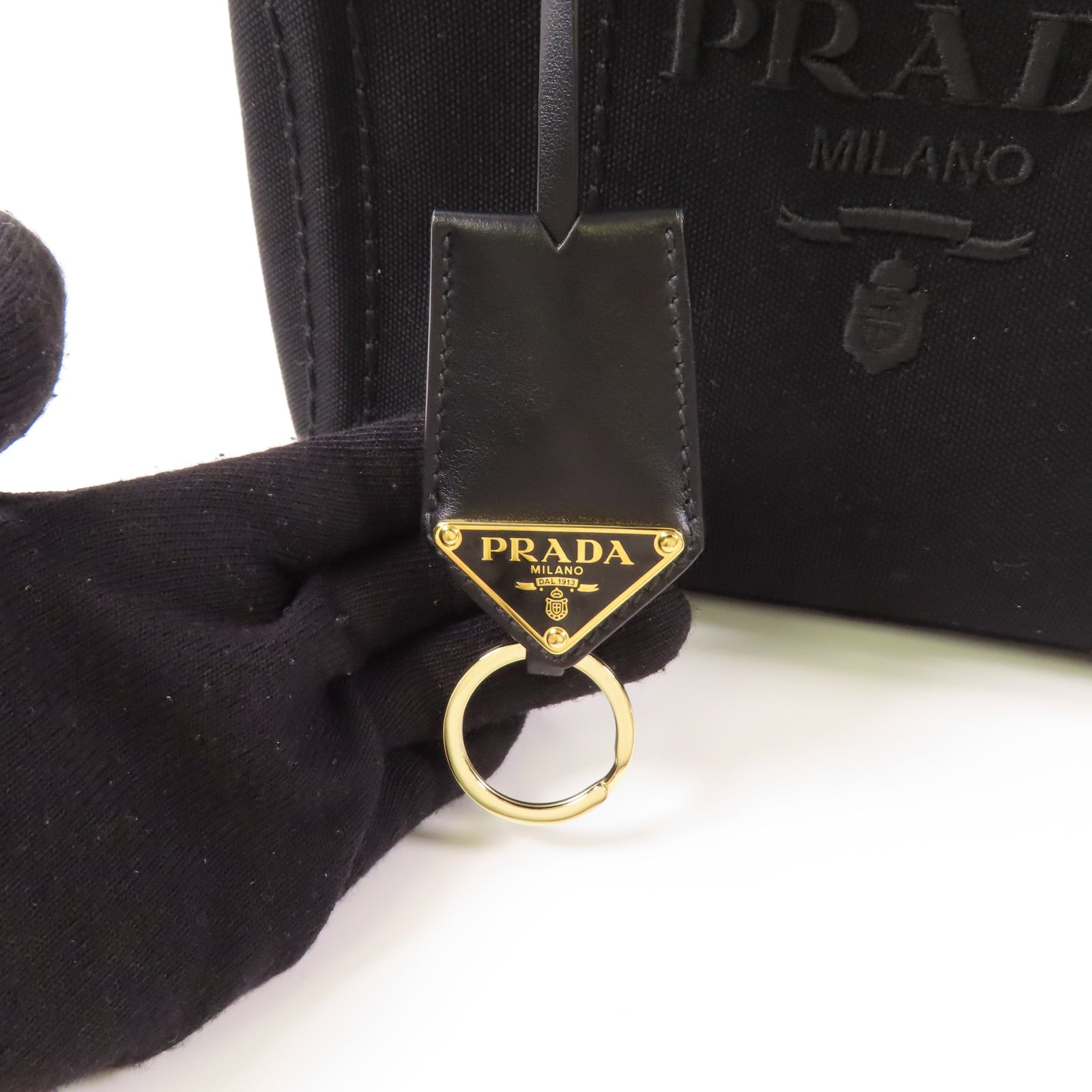 PRADA 帆布2 Way Shoulder金扣手挽肩背兩用袋