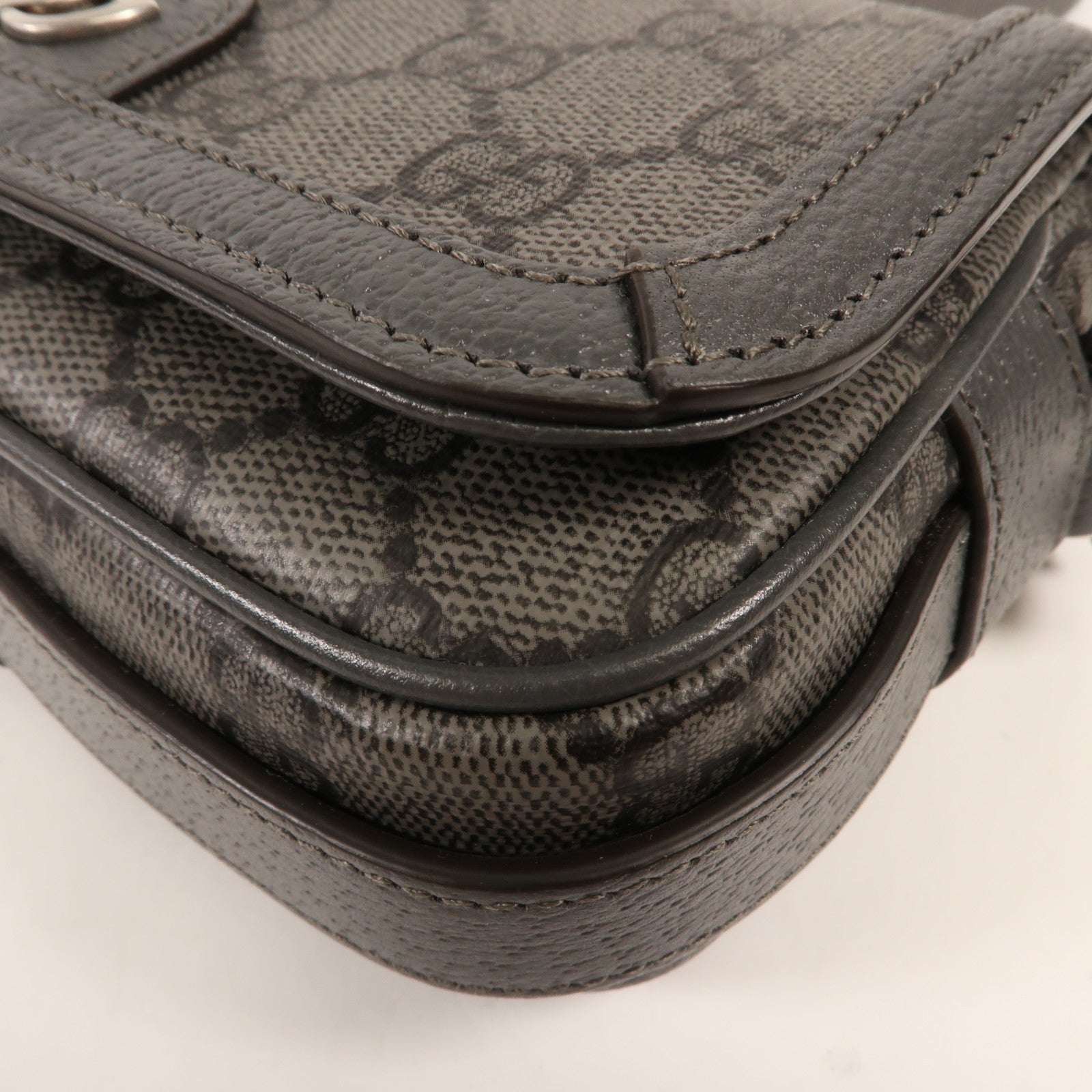 GUCCI 塗層帆布Ophidia Mini Bag銀扣肩背袋