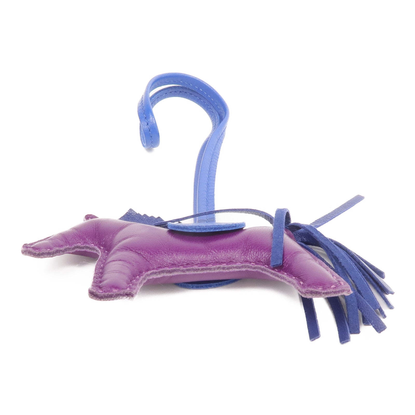 HERMES Milo皮革Rodeo PM掛飾Violet/Bleu Saphir