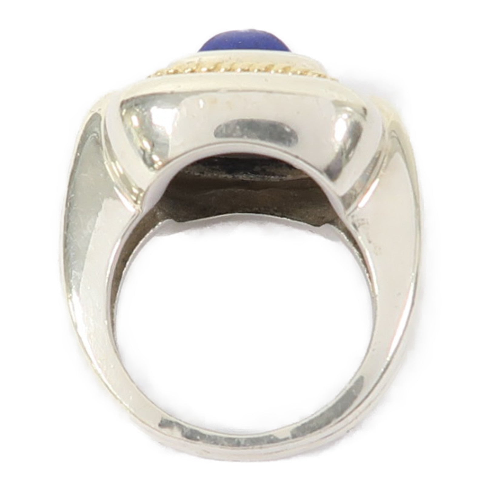 TIFFANY＆CO 925純銀/18K金Lapis Ring戒指US#4.75