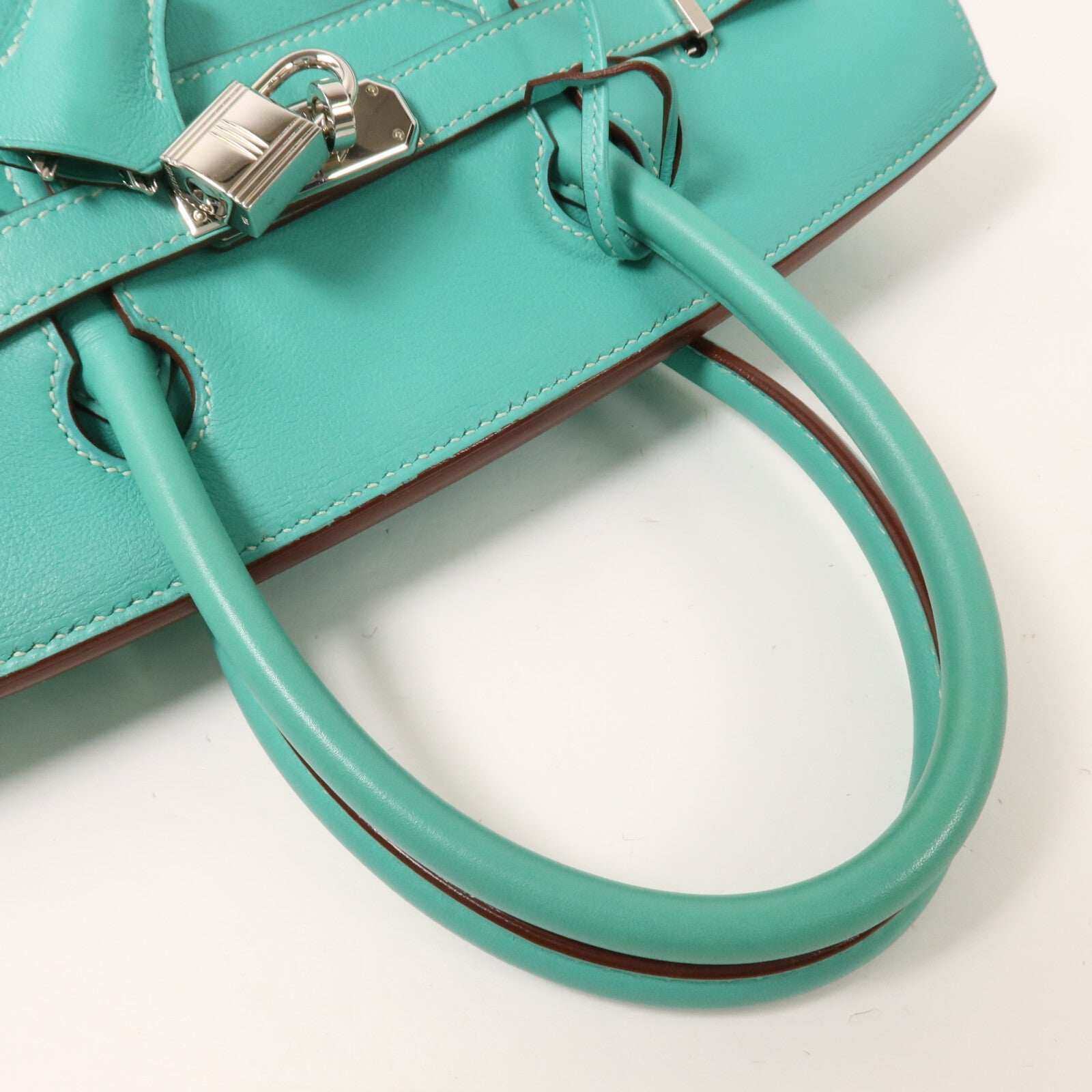 HERMES Swift皮革Birkin 30手挽袋Lagon