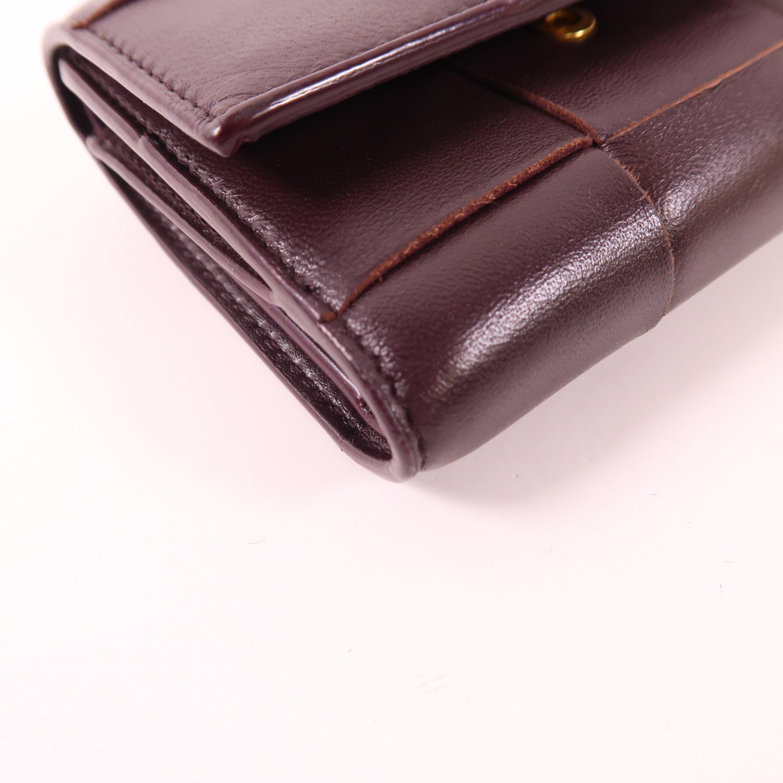 BOTTEGA VENETA 牛皮皮革Trifold Wallet金扣錢包