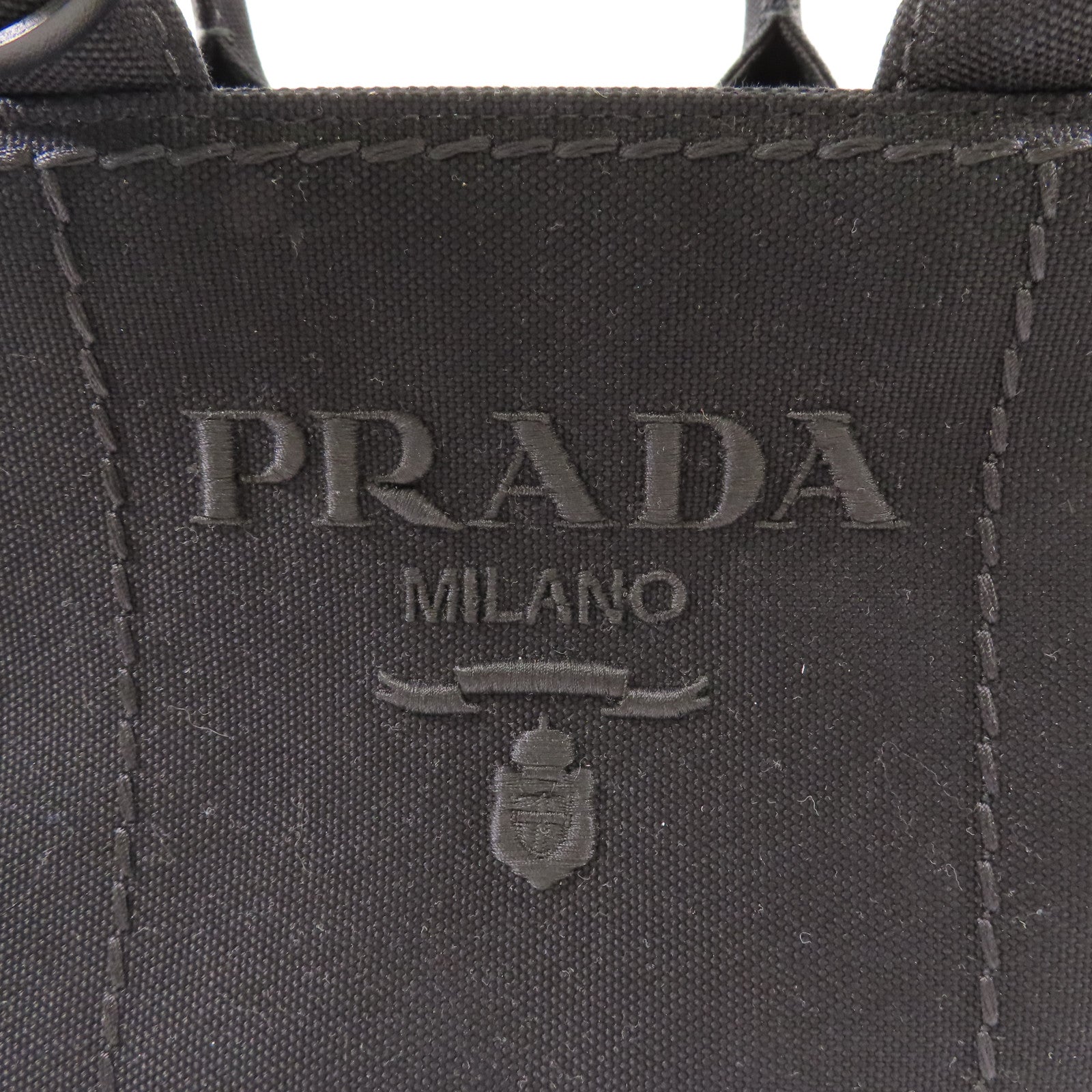 PRADA 帆布2 Way Shoulder金扣手挽肩背兩用袋