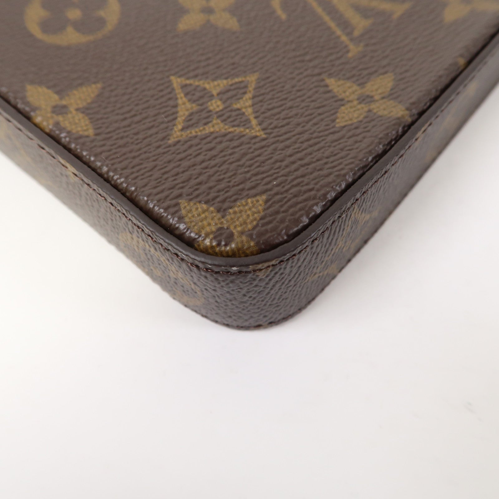 LOUIS VUITTON Monogram Pochette Felicie金扣鏈帶肩背袋啡色