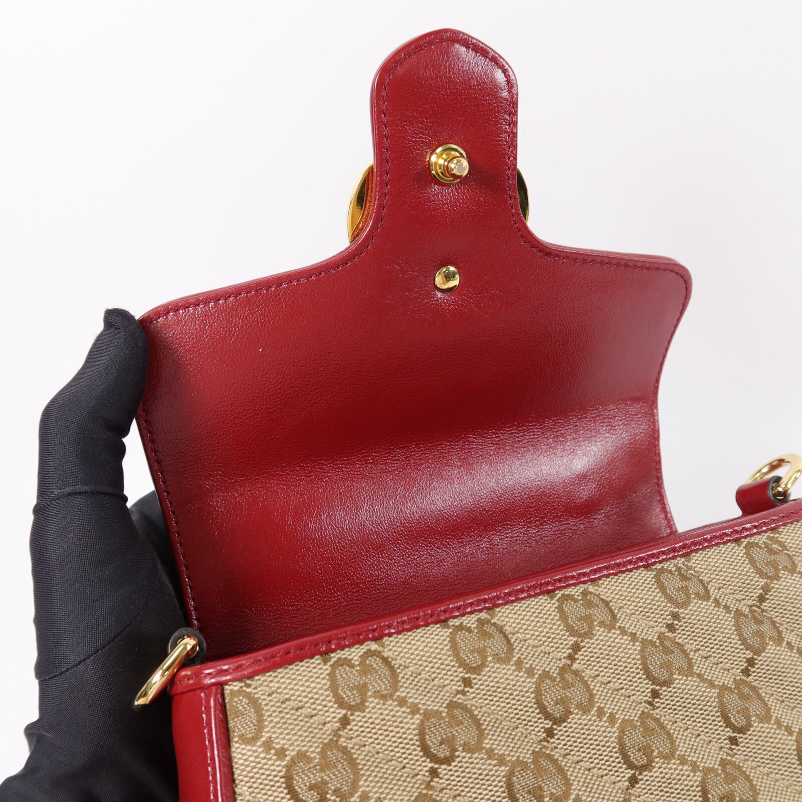 GUCCI 帆布GG Marmont Mini手挽肩背兩用袋