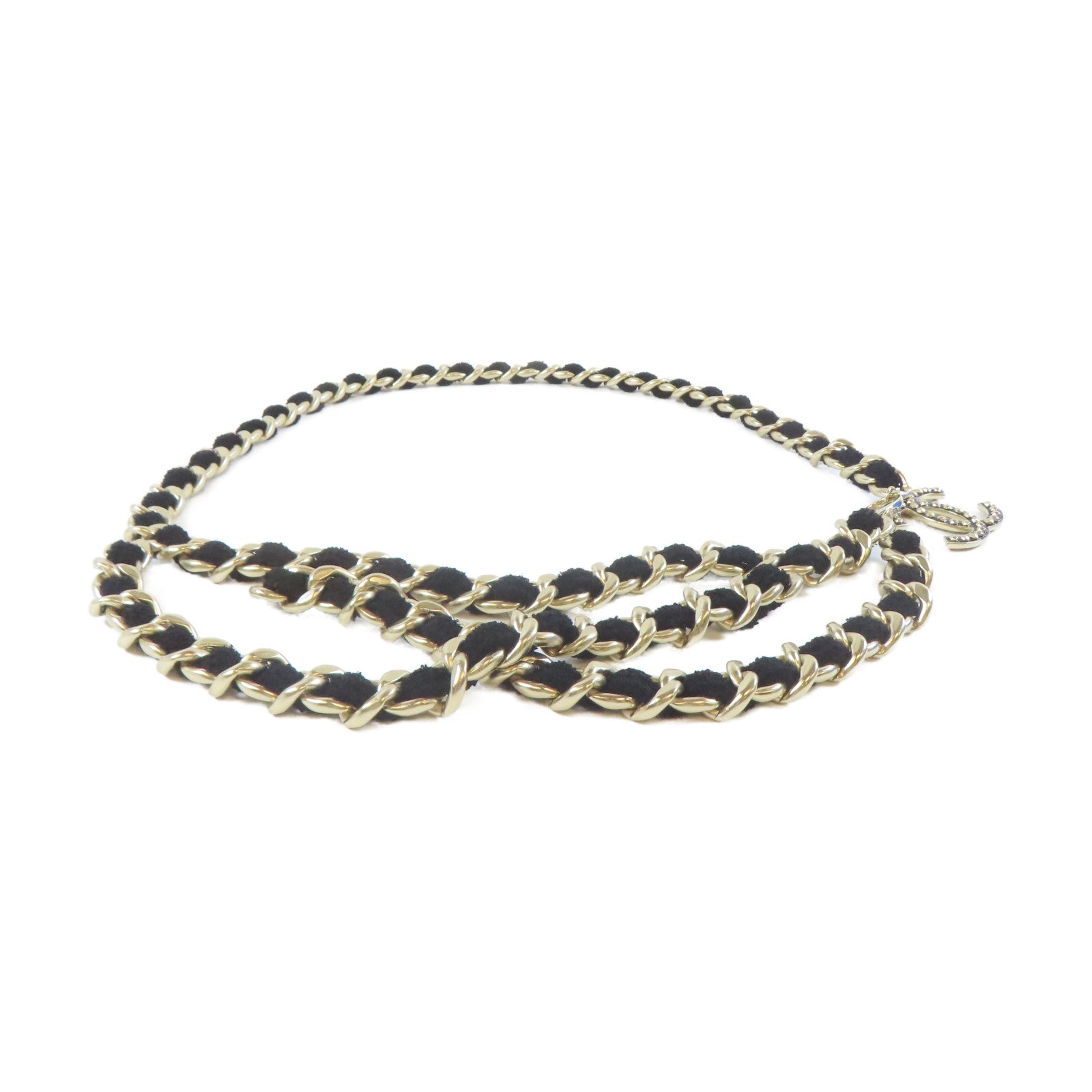CHANEL 【激減優惠】金屬Chain Belt腰帶黑色/金色