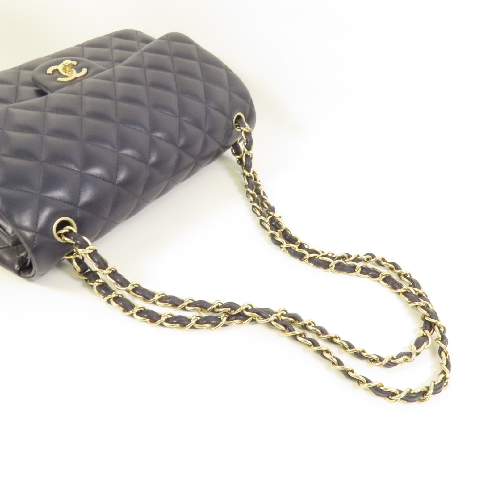 CHANEL 羊皮皮革Large Classic金扣鏈帶肩背袋
