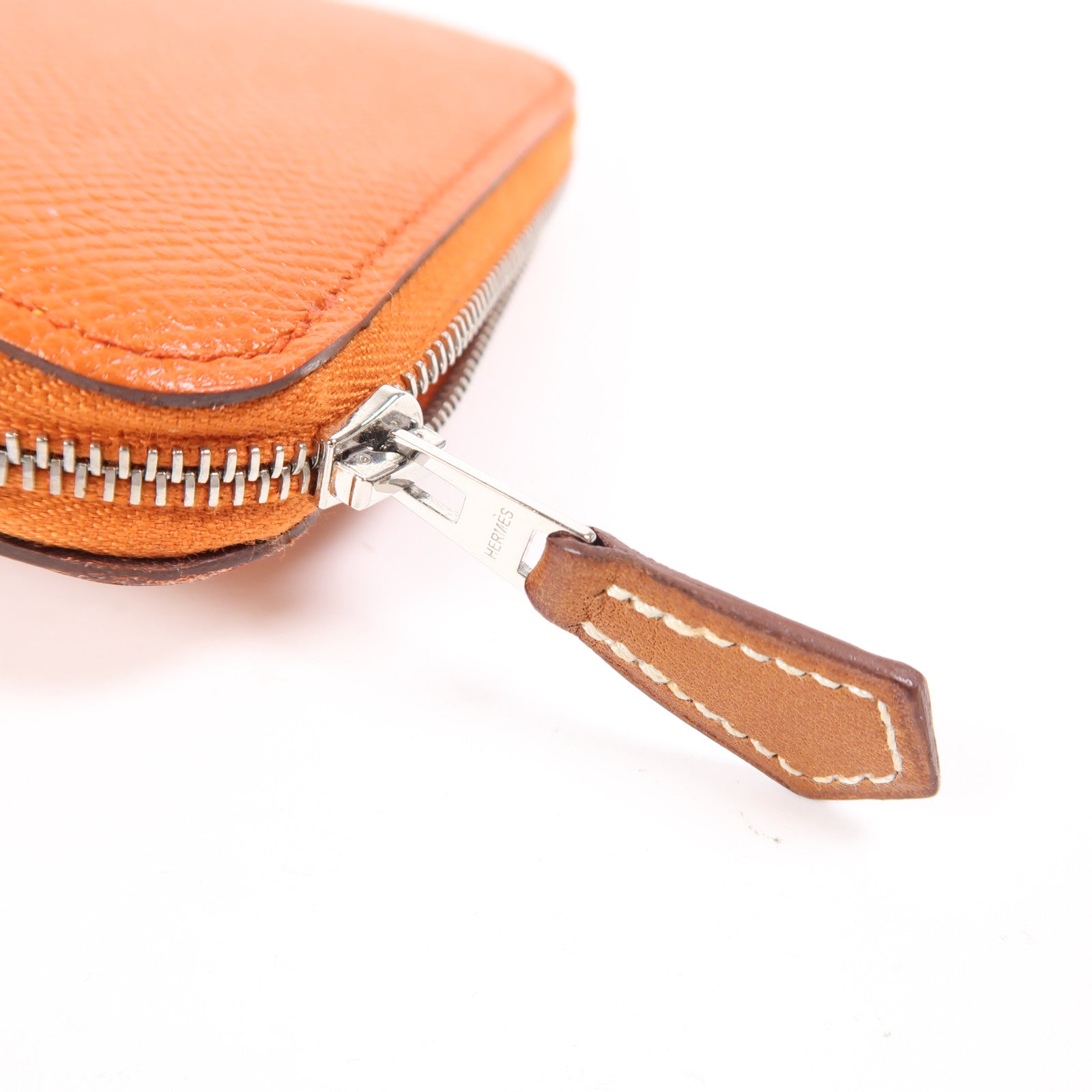 HERMES PHW Silk In Long Wallet Epsom Leather 6C Cuivre