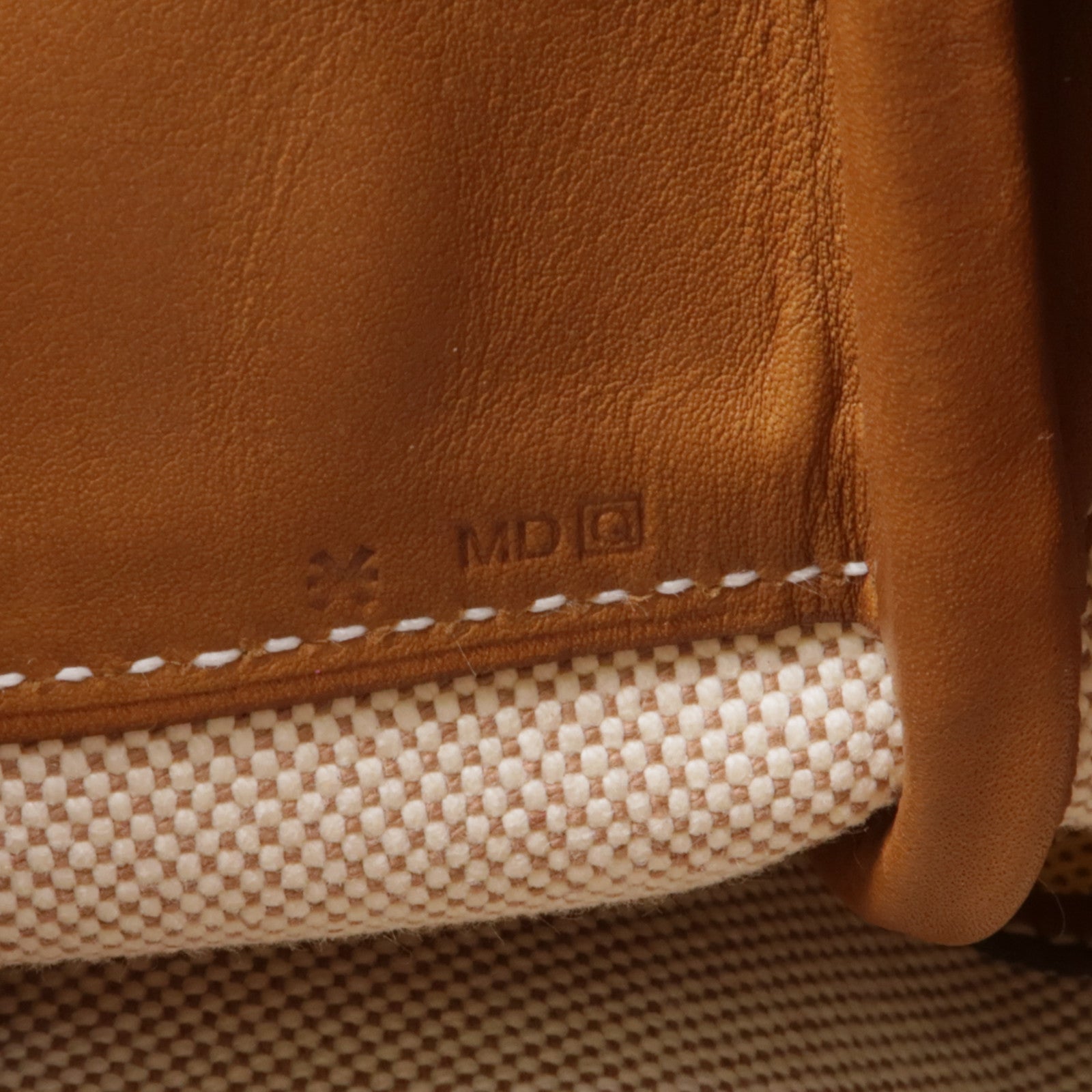 HERMES 帆布/皮革Sac Sillage金扣肩背袋Beige/Gold