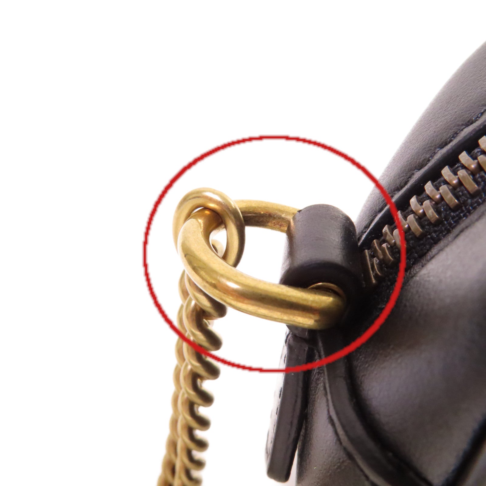 GUCCI 【激減優惠】牛皮皮革GG Marmont Shoulder Bag金扣肩背袋黑色