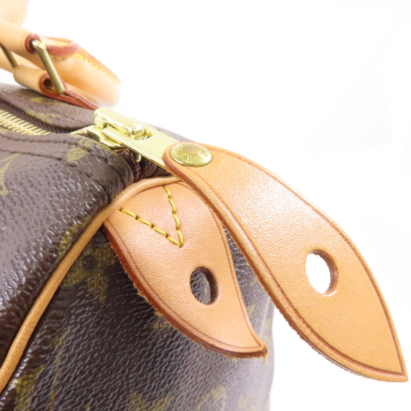 LOUIS VUITTON Monogram Speedy 30金扣手挽袋棕色