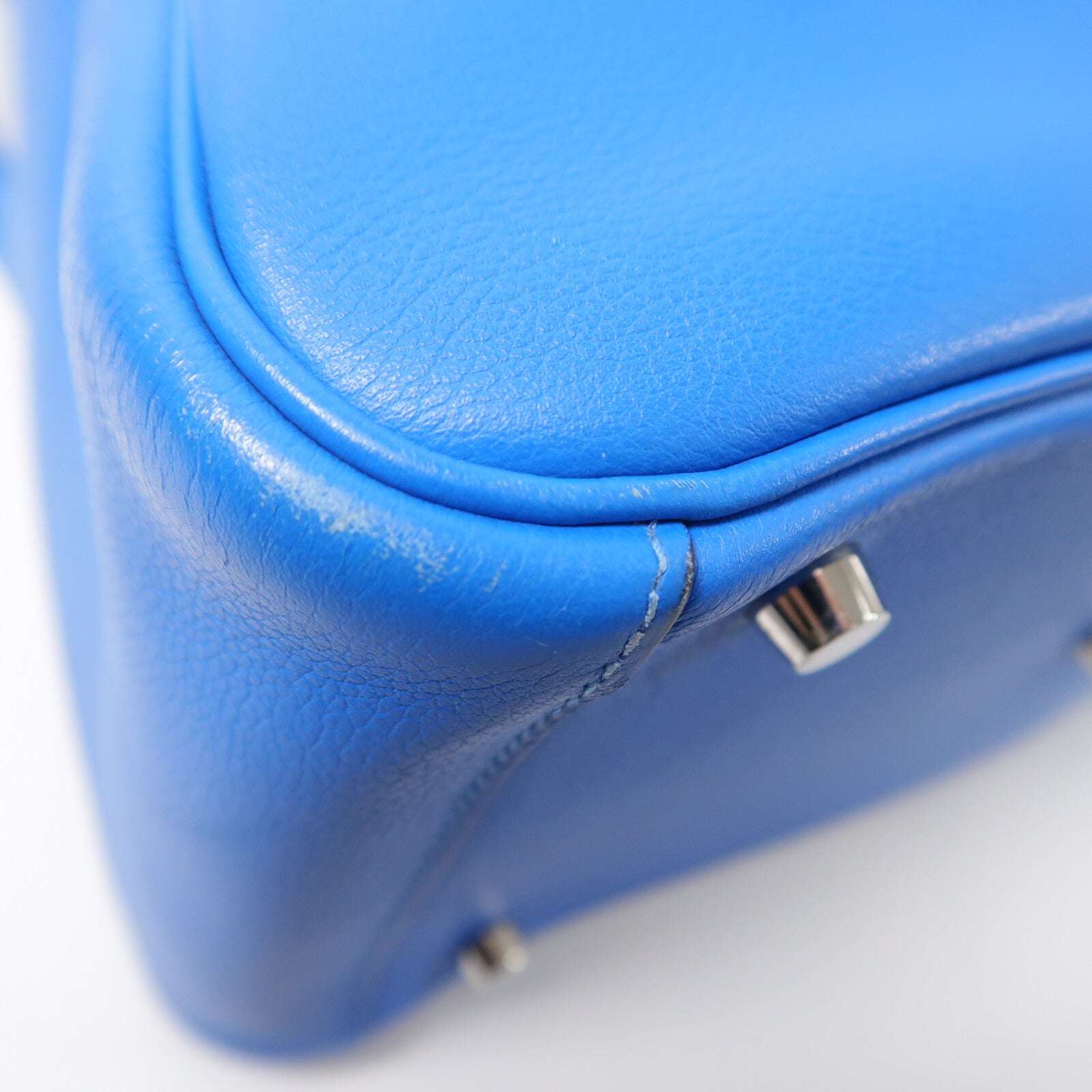 HERMES Evercolor皮革Lindy 30手挽肩背兩用袋Bleu France