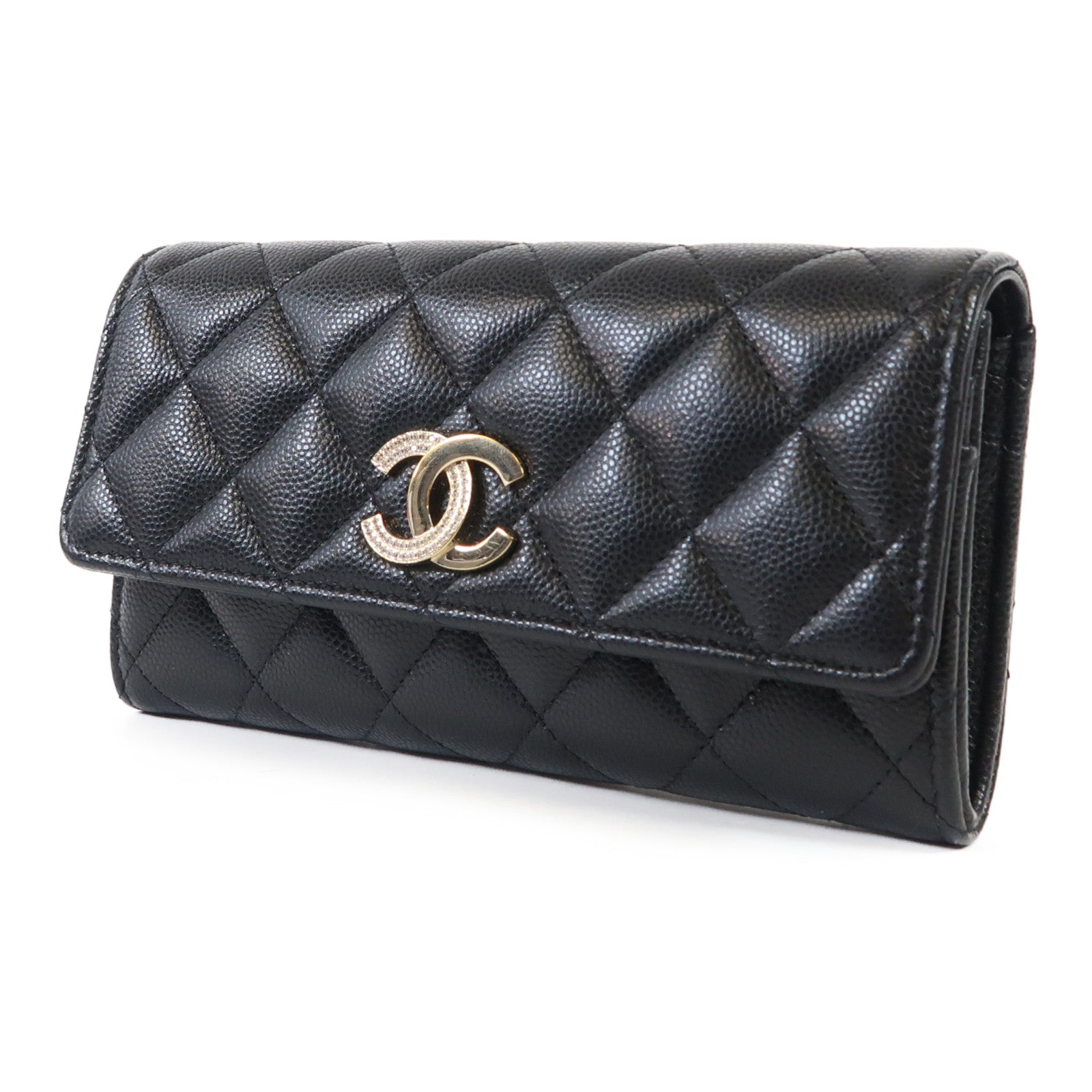 CHANEL 牛皮皮革Wallet金扣長錢包