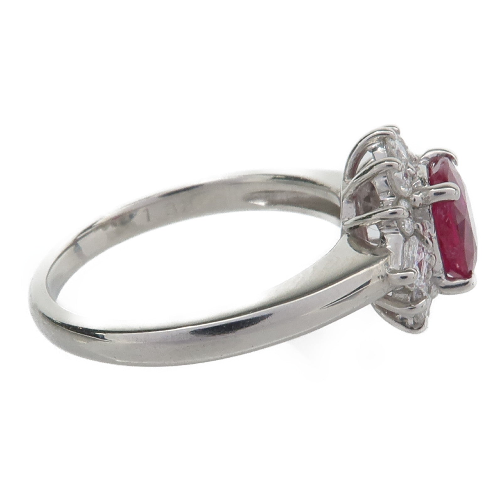 JEWELRY PT900鉑金Ruby Diamond Ring紅寶石/鑽石戒指US#6