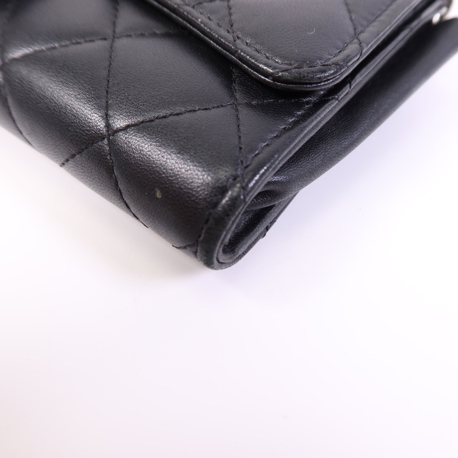 CHANEL 羊皮皮革Chain Shoulder Bag銀扣鏈帶肩背袋