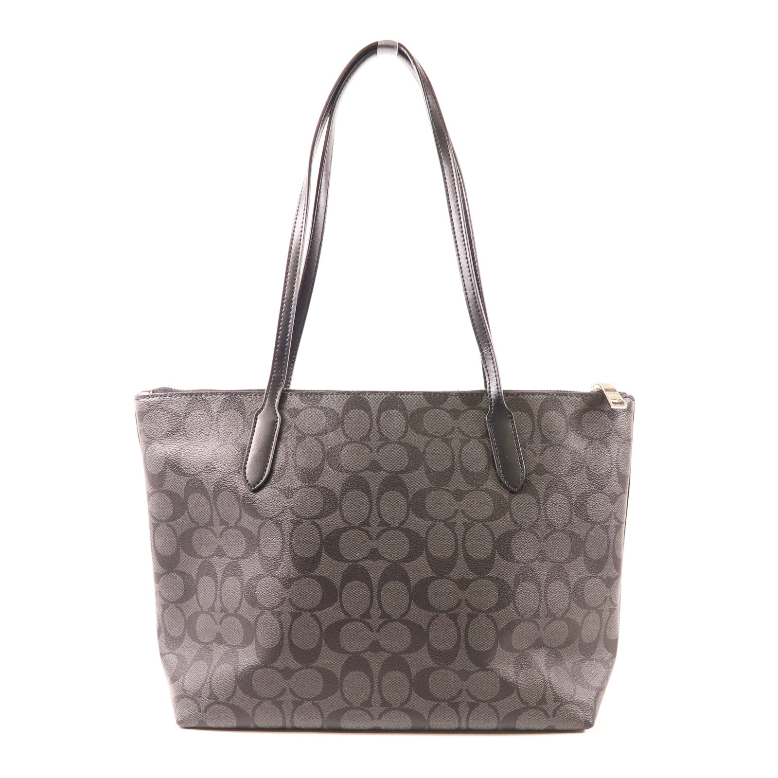 COACH 塗層帆布Tote Bag銀扣手挽袋/肩背袋