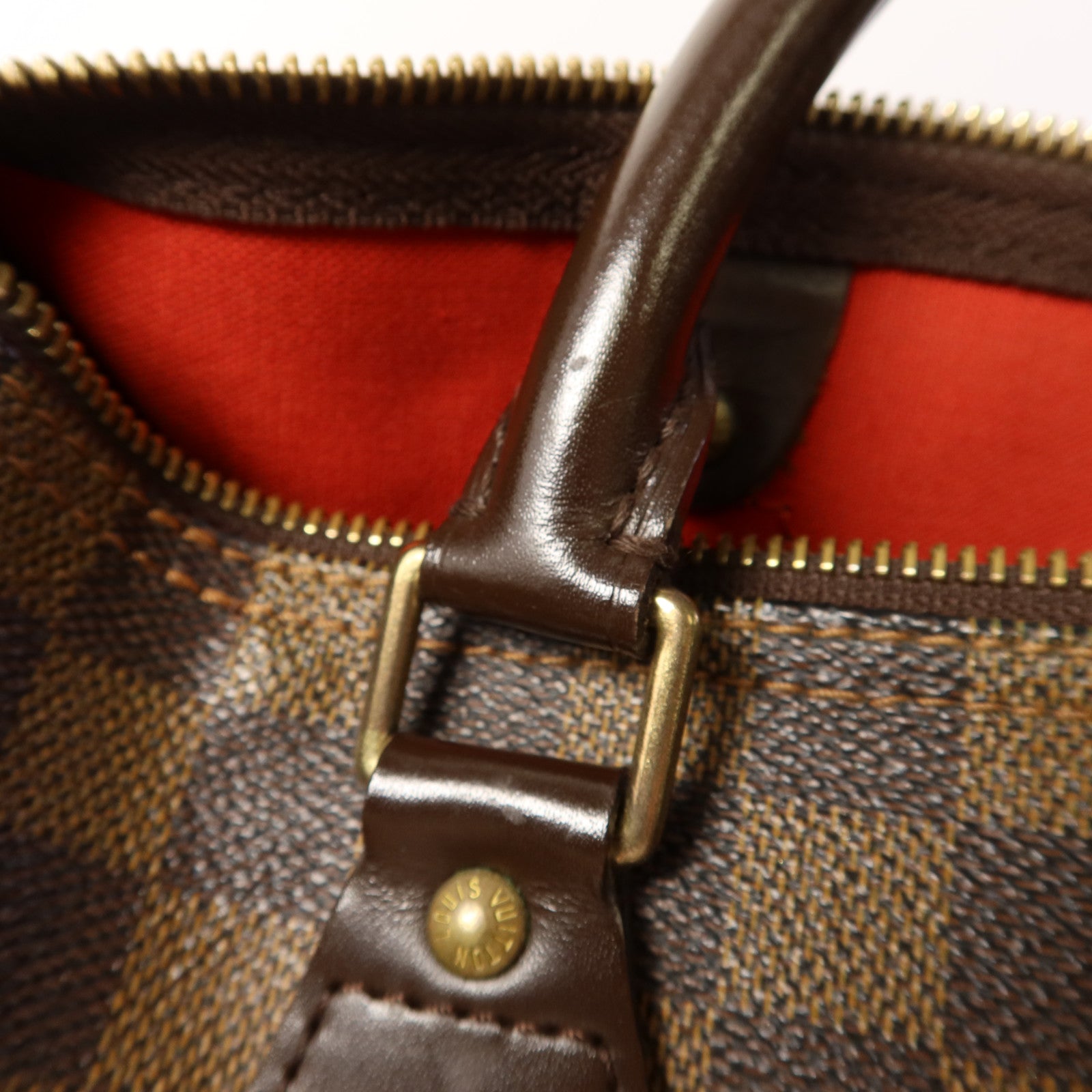 LOUIS VUITTON Damier Speedy 30金扣手挽袋