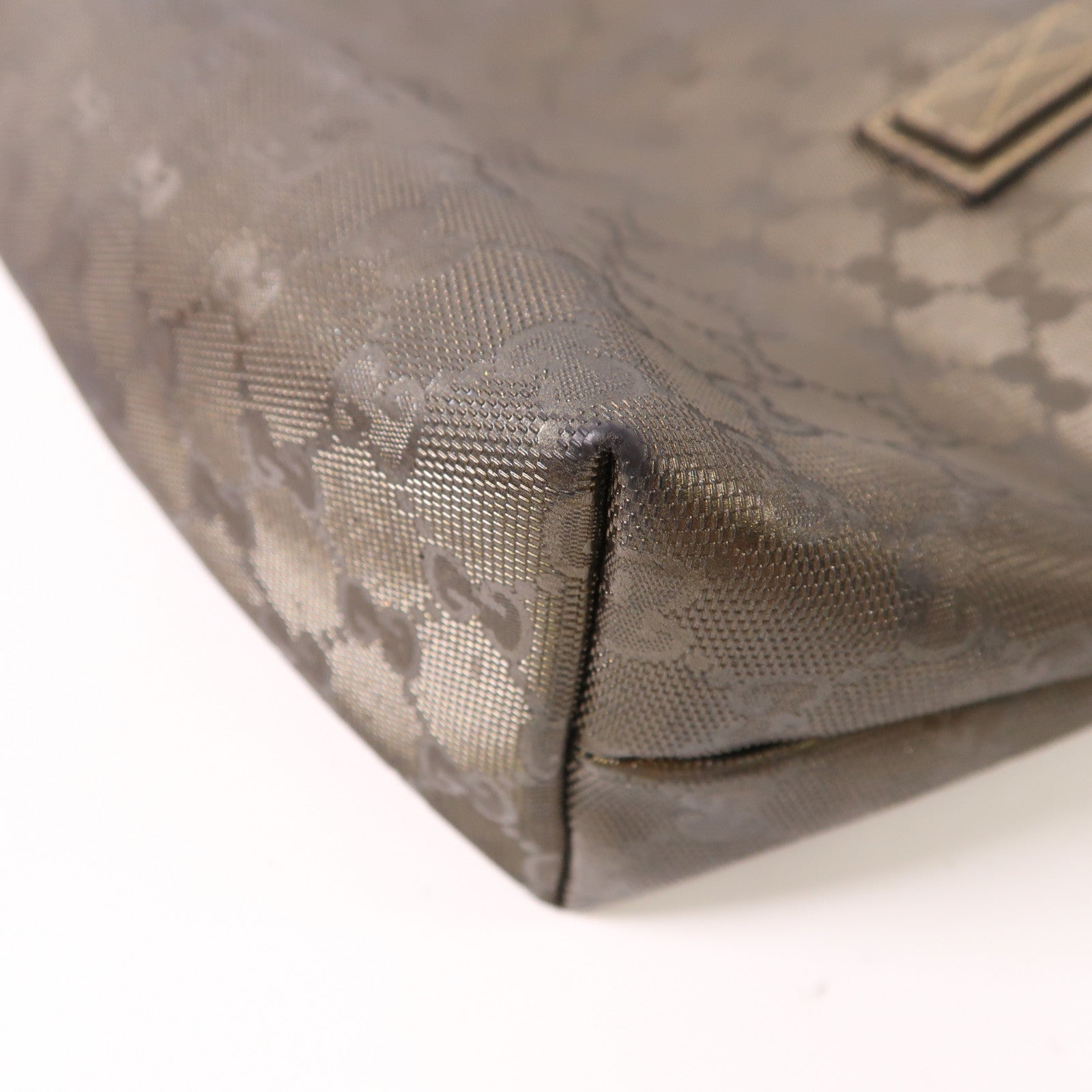 GUCCI Tote Bag Coated Canvas Khaki