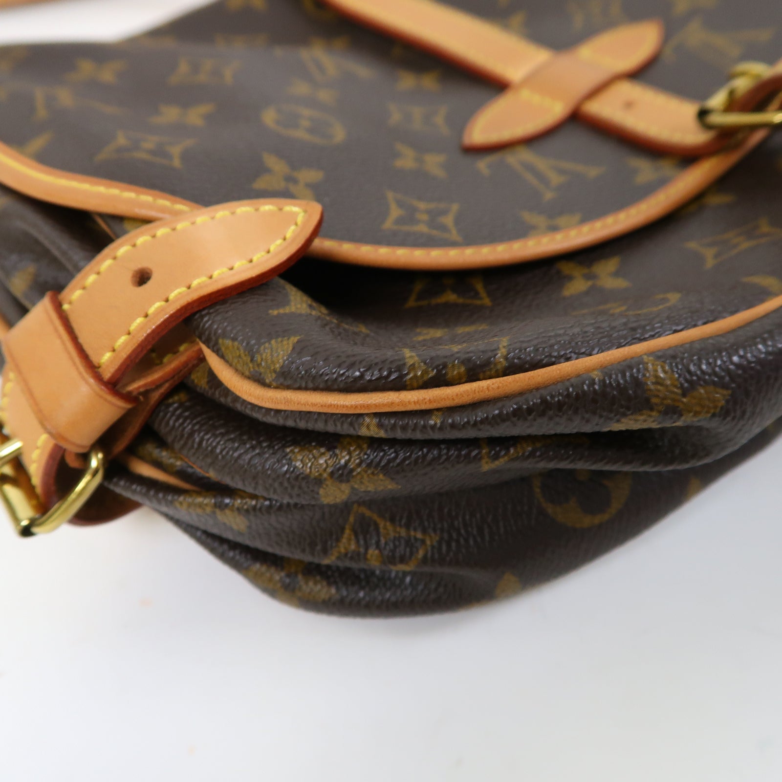 LOUIS VUITTON Monogram Saumur 30金扣肩背袋啡色