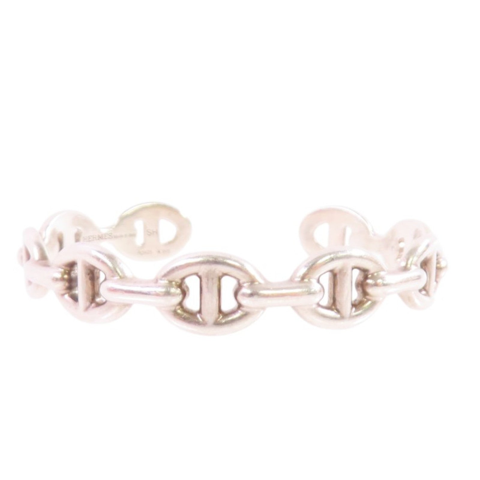 HERMES 925純銀Chaine D'ancre Enchainee Bangle手鐲