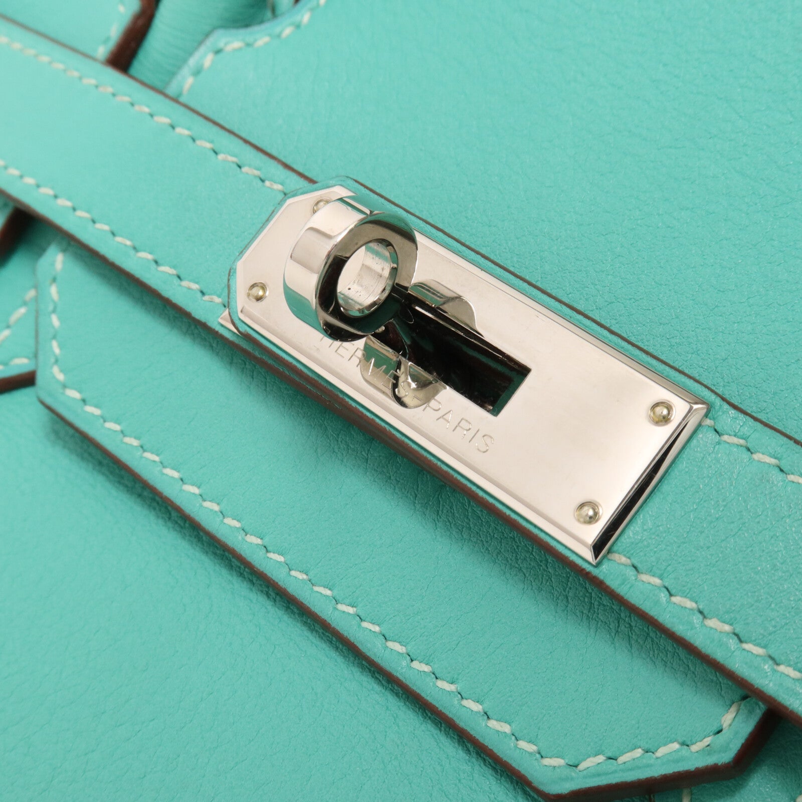 HERMES Swift皮革Birkin 30手挽袋Lagon