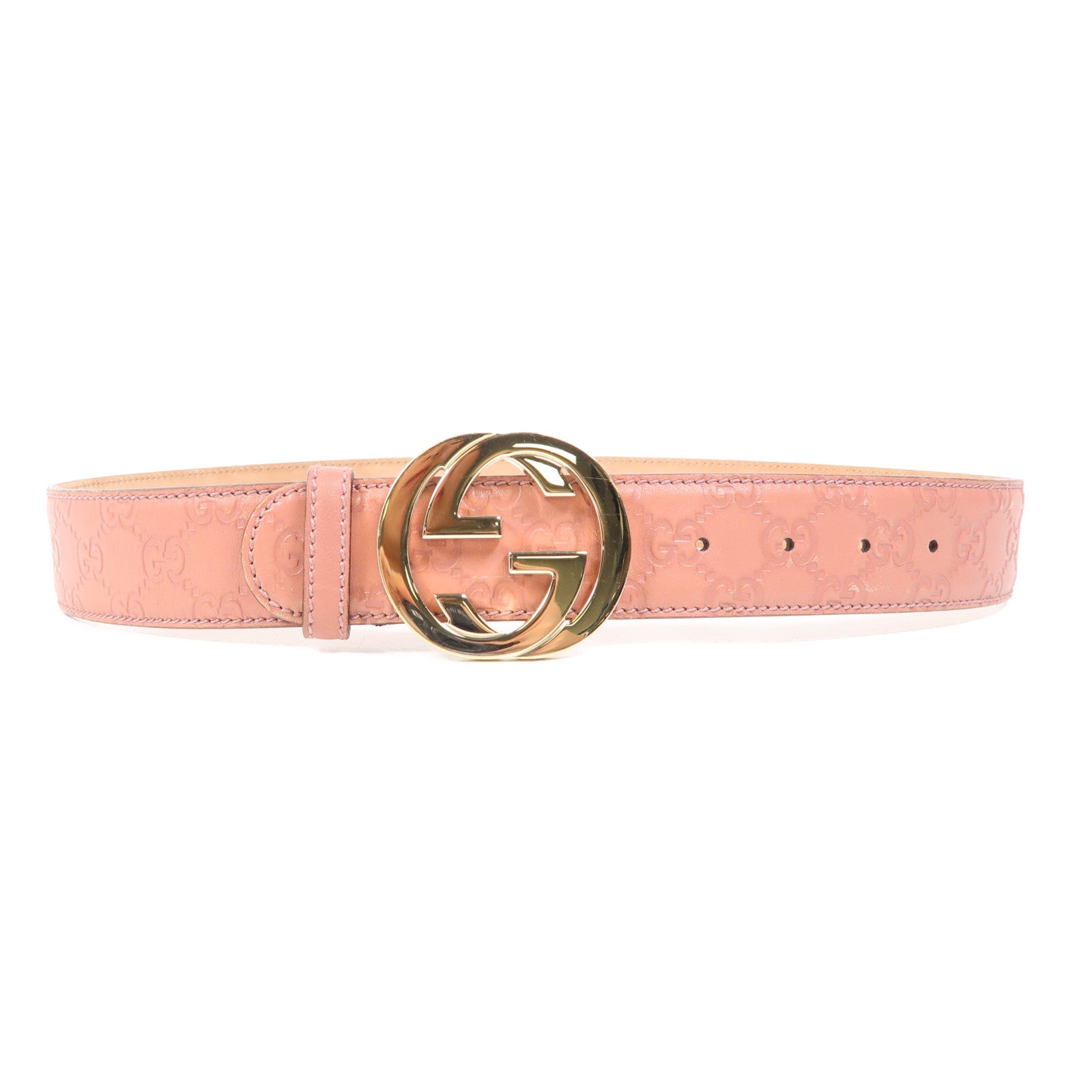 GUCCI 牛皮皮革Belt 85cm銀扣皮帶