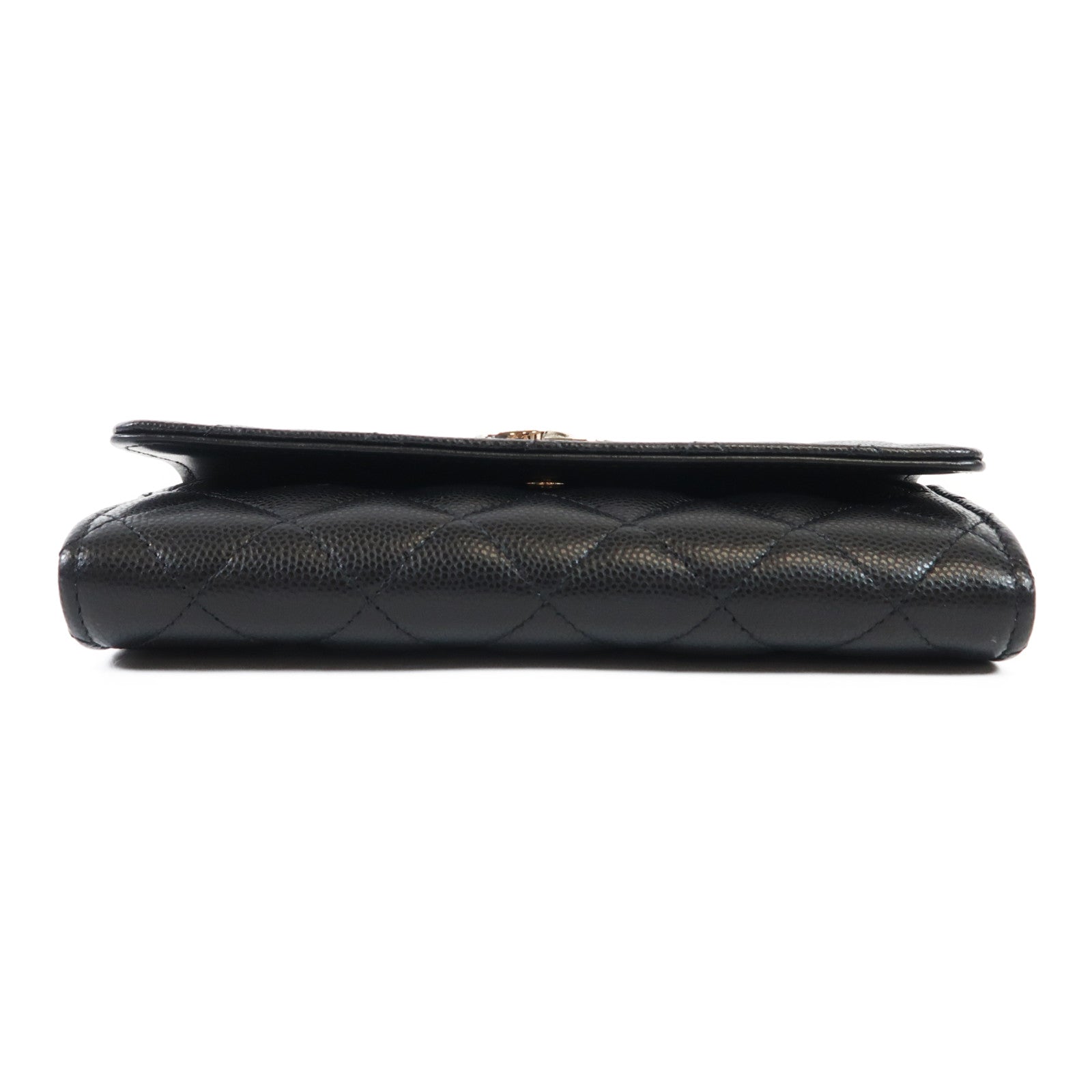 CHANEL 牛皮皮革Wallet金扣長錢包