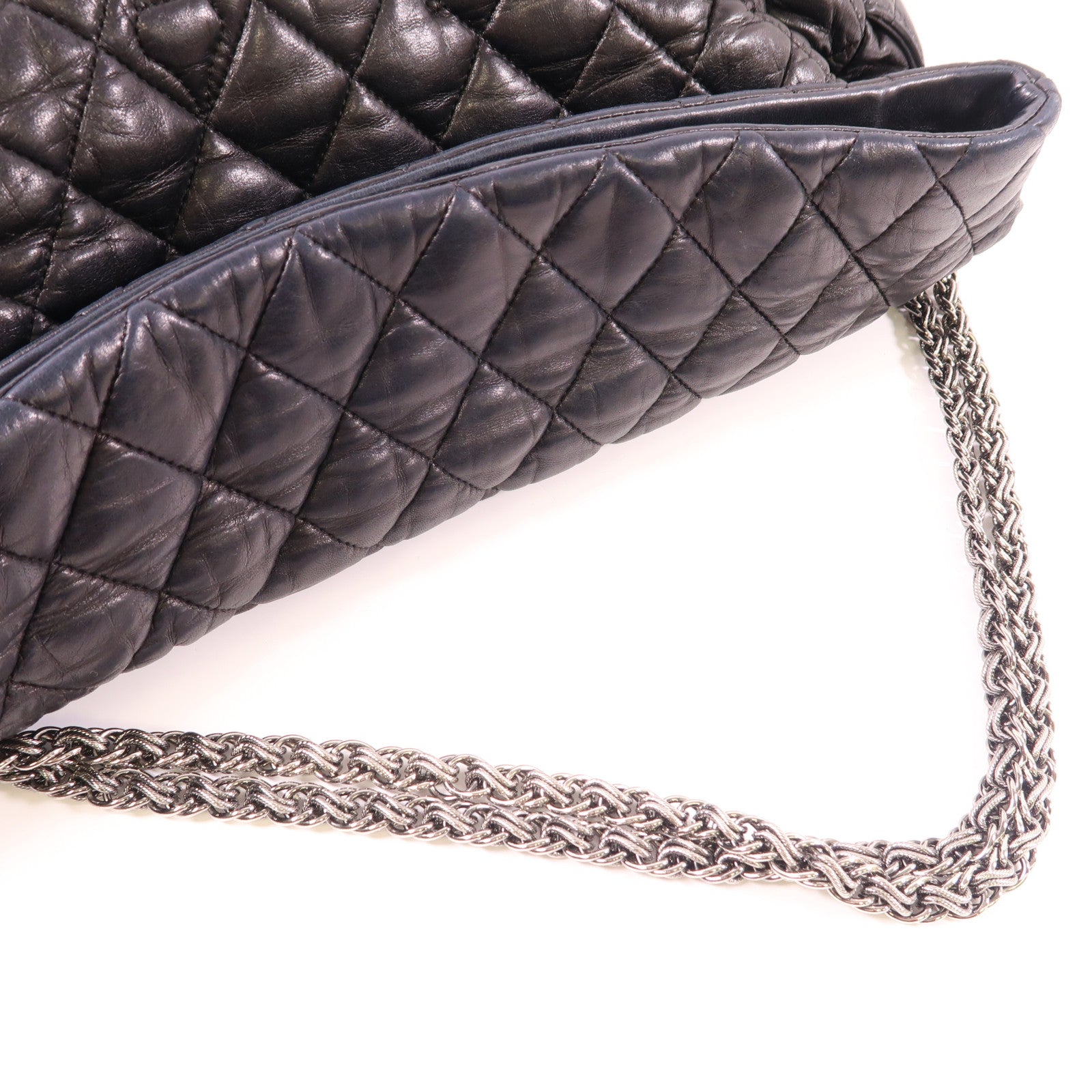 CHANEL CC SHW Chain Shoulder Bag Lambskin Leather Black