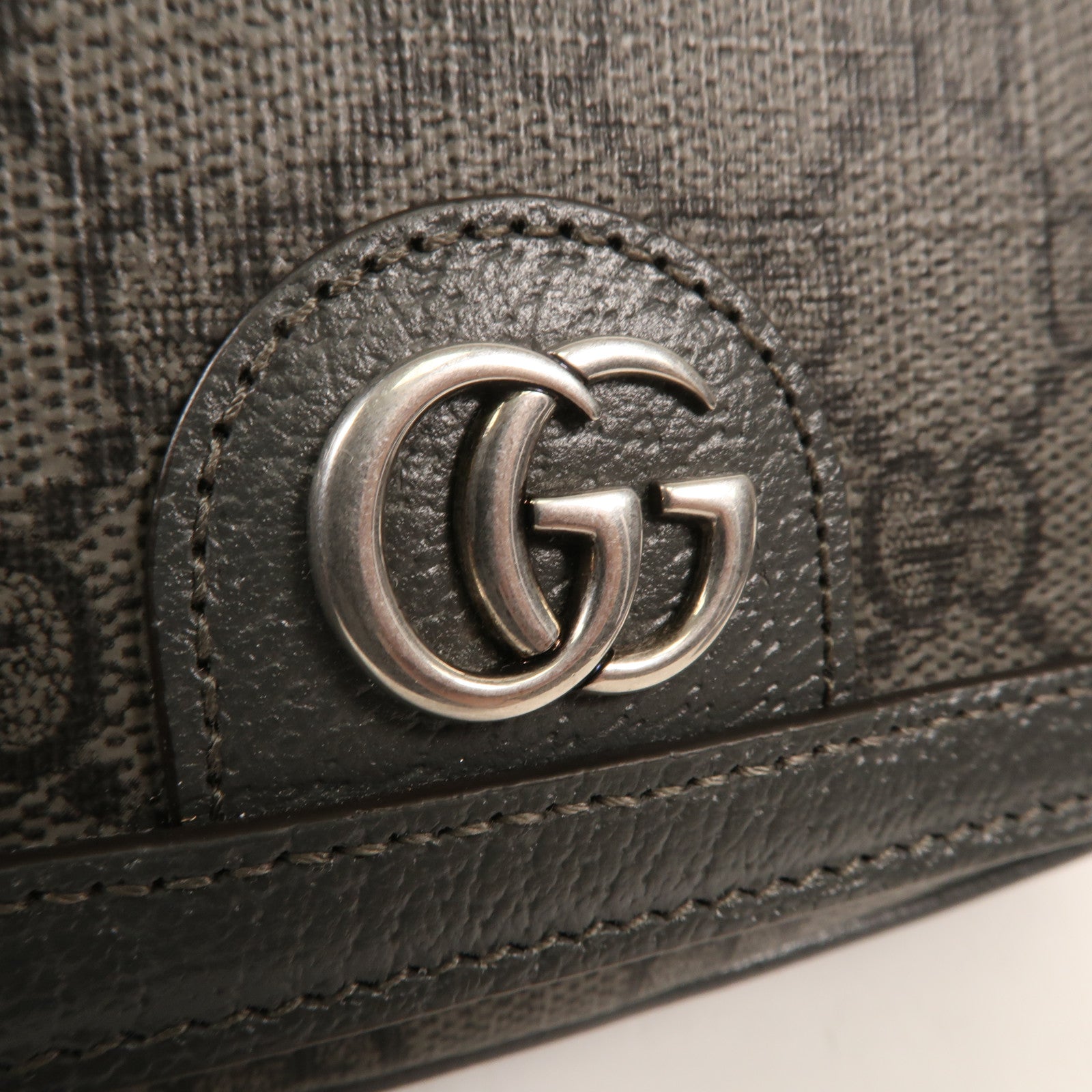 GUCCI 塗層帆布Ophidia Mini Bag銀扣肩背袋