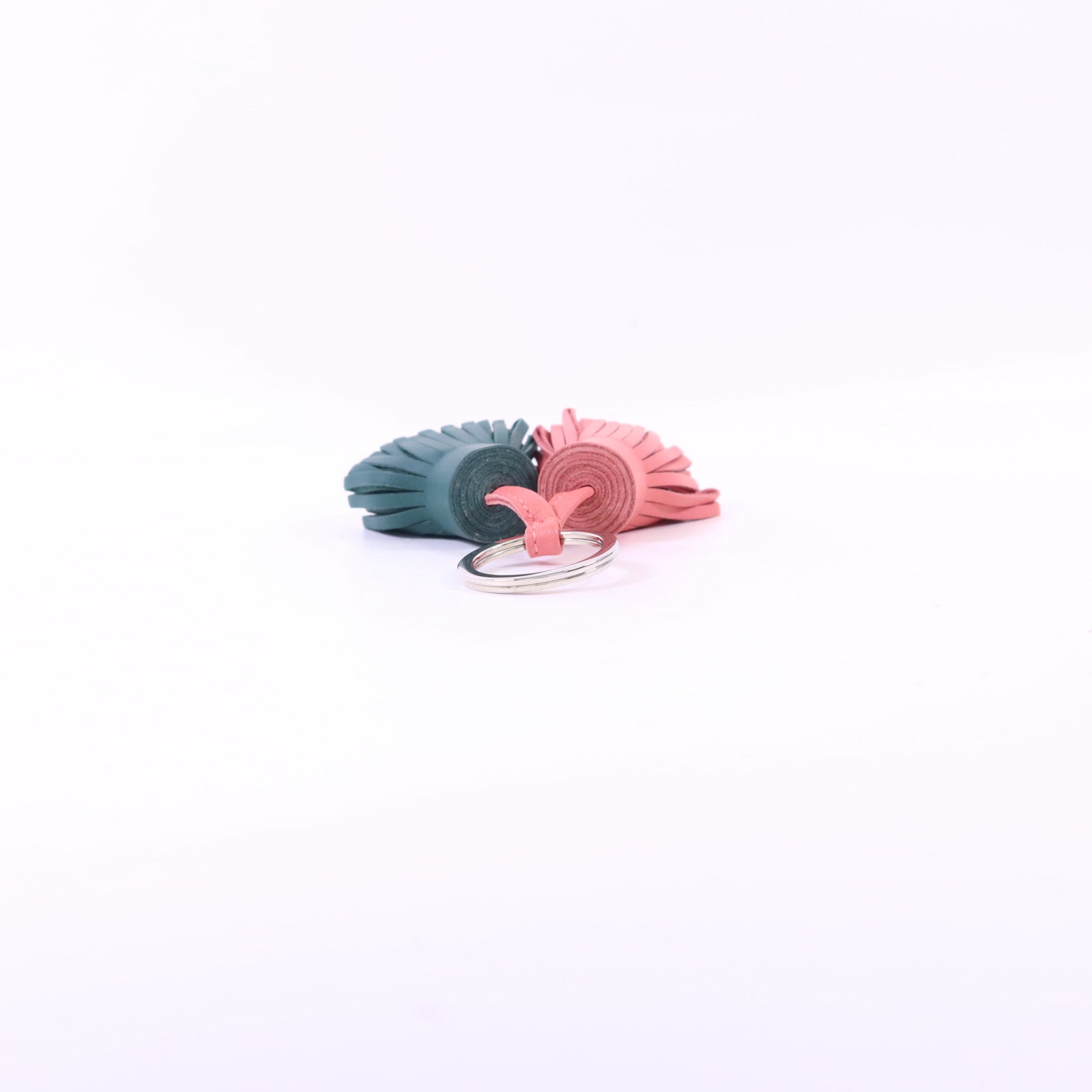 HERMES 【激減優惠】Milo皮革Carmen Duo Key Ring銀扣鎖匙扣