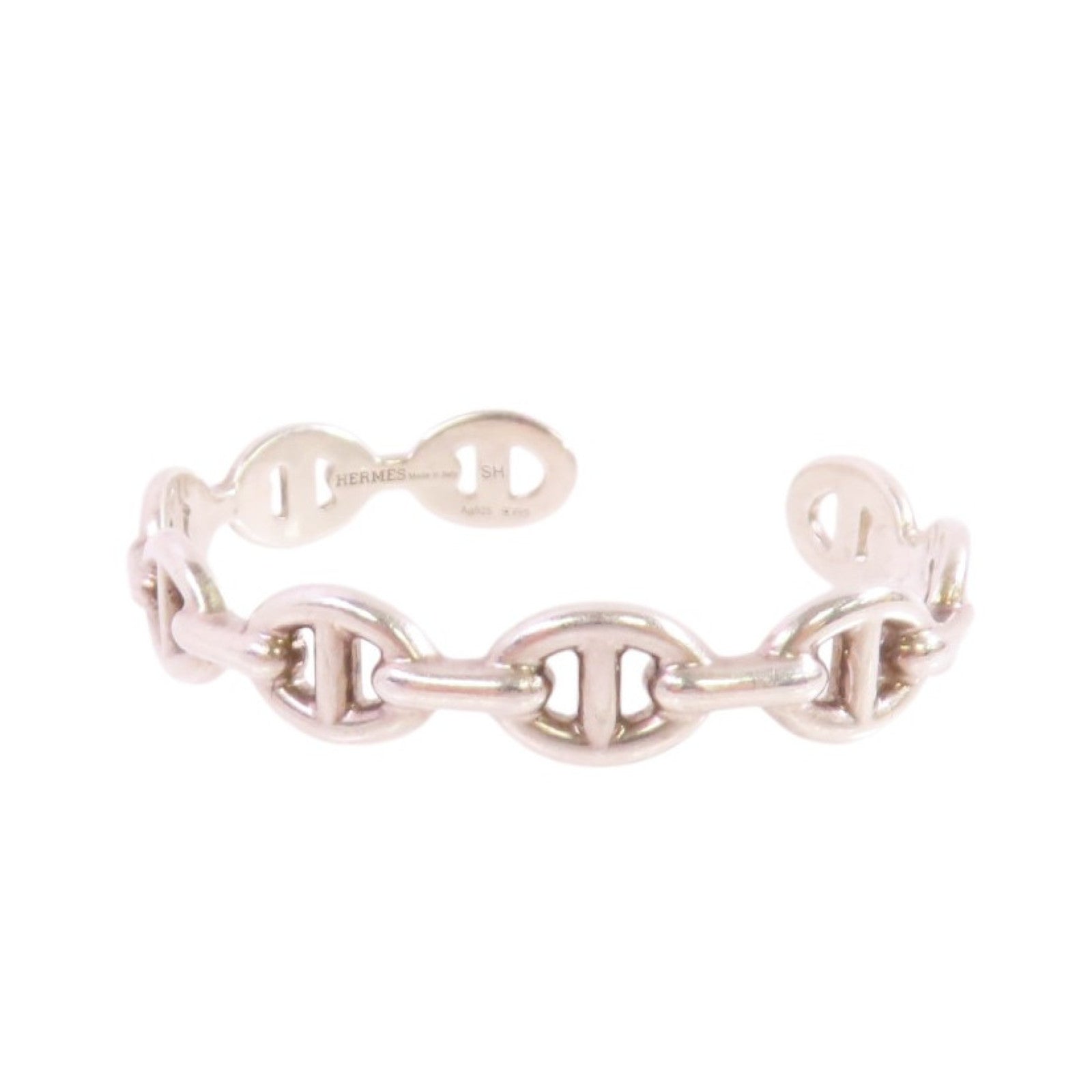 HERMES 925純銀Chaine D'ancre Enchainee Bangle手鐲